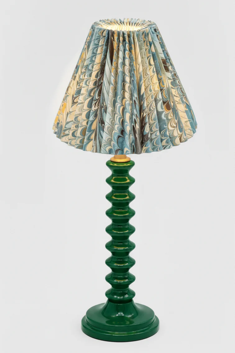 10" Pleated Empire Lampshade —  Hand-Marbled - Image 12