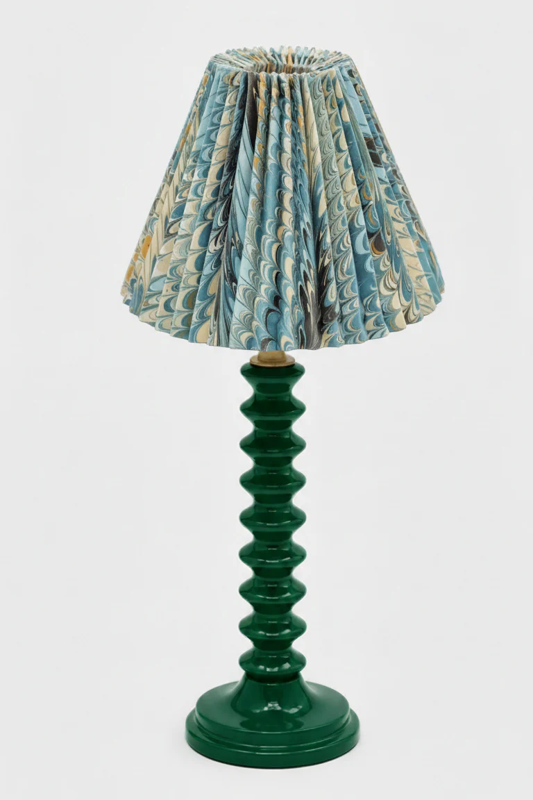 10" Pleated Empire Lampshade —  Hand-Marbled - Image 13