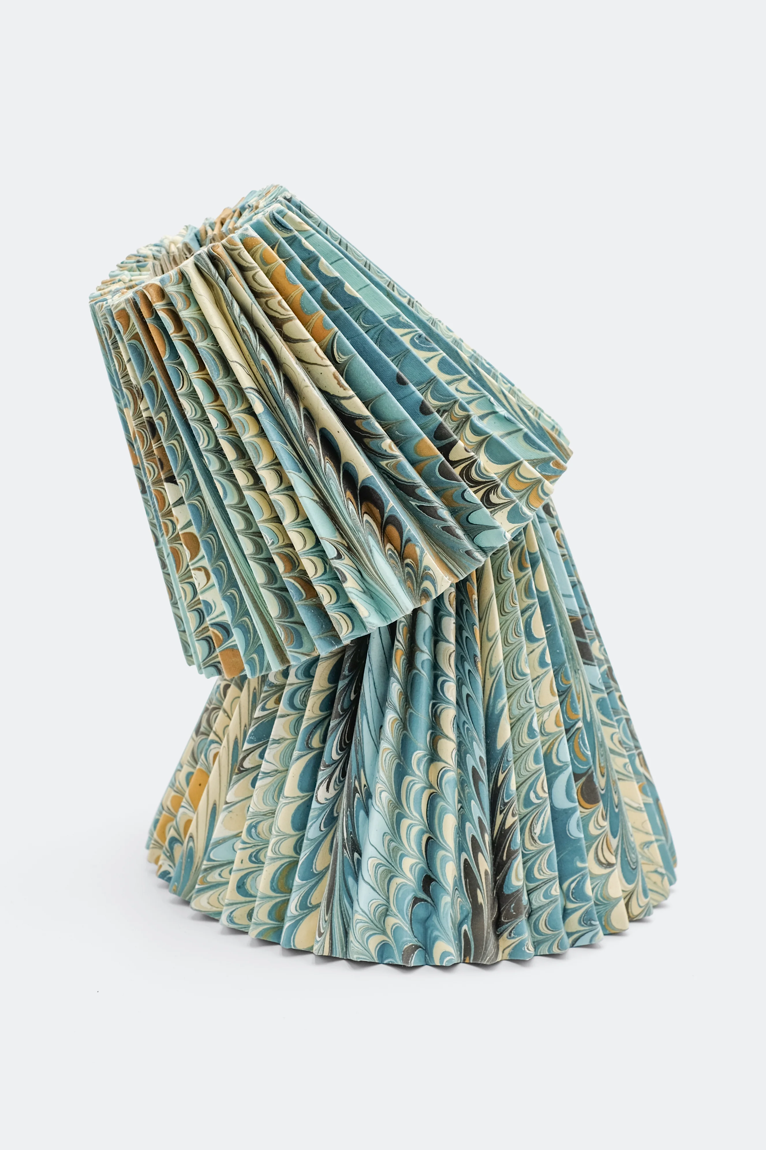 10" Pleated Empire Lampshade —  Hand-Marbled - Image 15