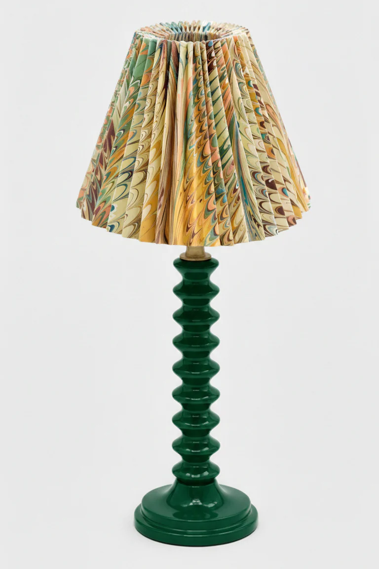 10" Pleated Empire Lampshade —  Hand-Marbled - Image 3