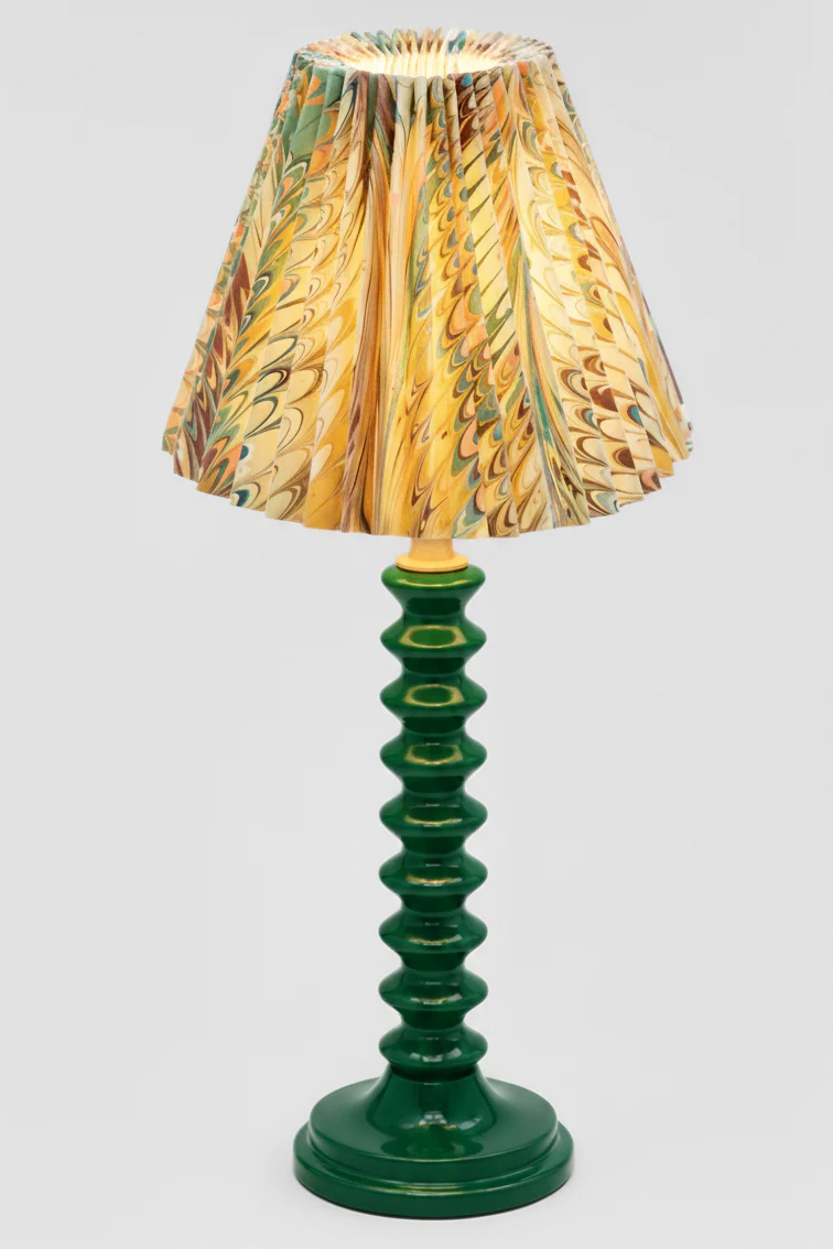 10" Pleated Empire Lampshade —  Hand-Marbled - Image 4