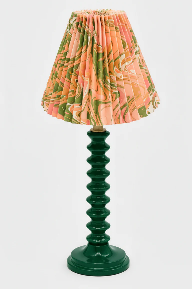 10" Pleated Empire Lampshade —  Hand-Marbled - Image 8