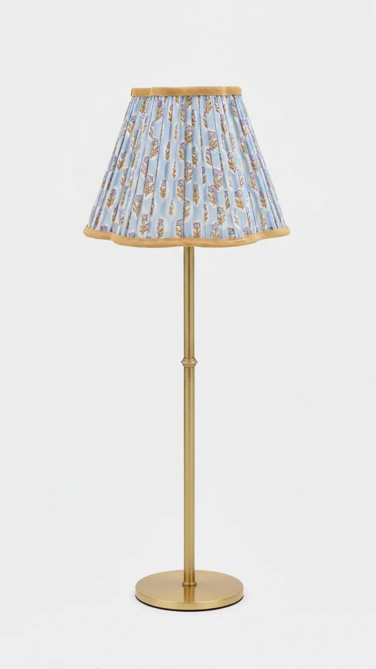 10” Pleated Scalloped Flower Lampshade — Blockprint - Image 3