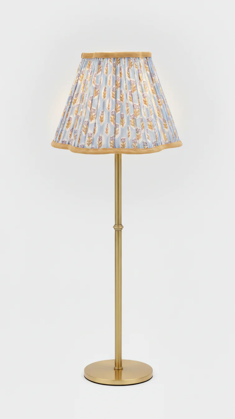 10” Pleated Scalloped Flower Lampshade — Blockprint - Image 4