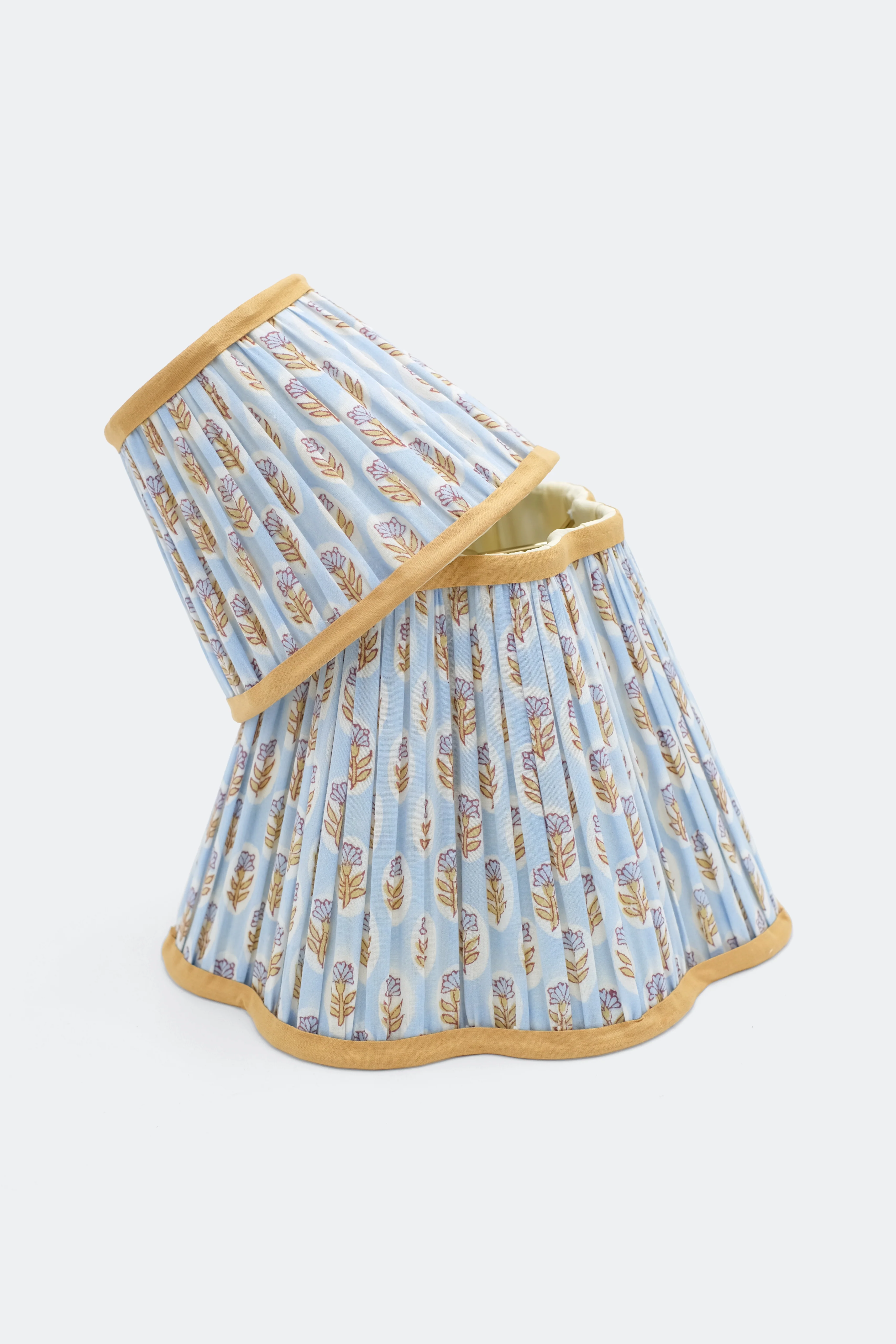 10” Pleated Scalloped Flower Lampshade — Blockprint - Image 5