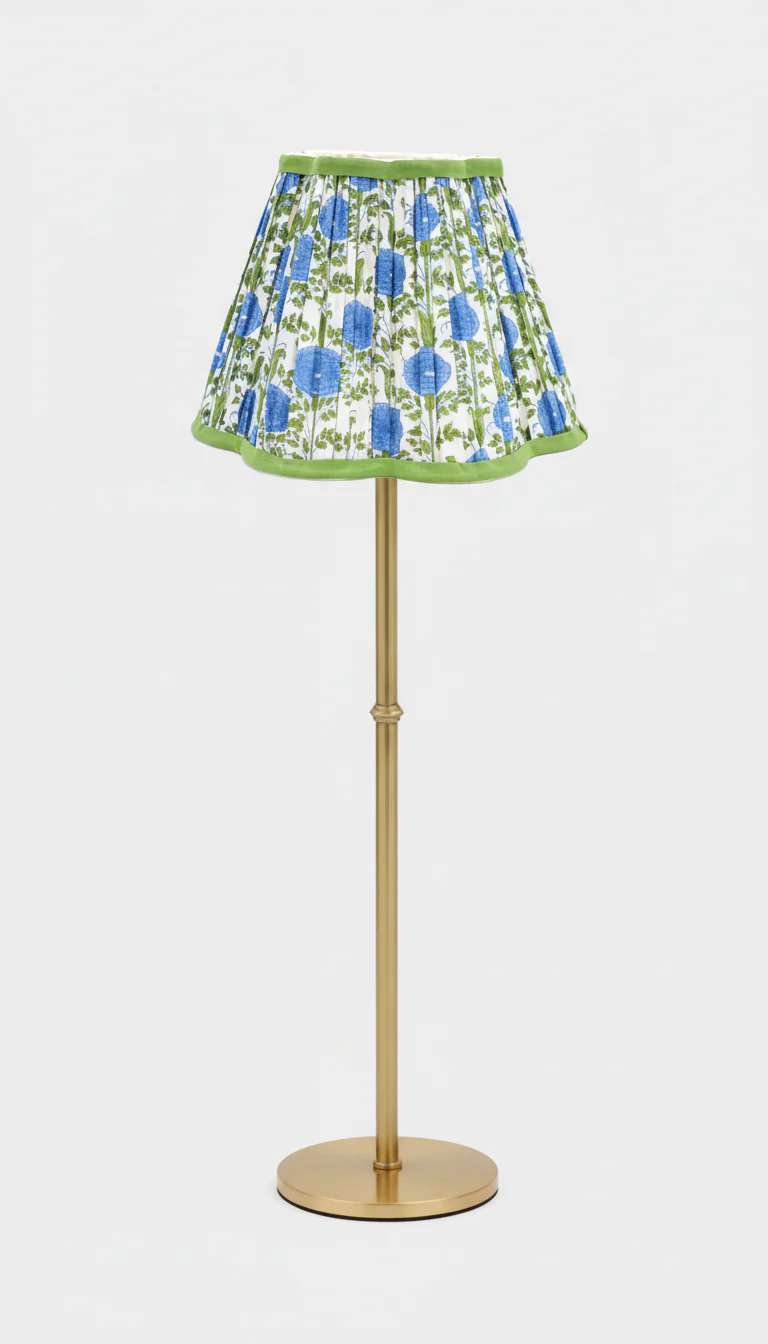 10” Pleated Scalloped Flower Lampshade — Blockprint - Image 7