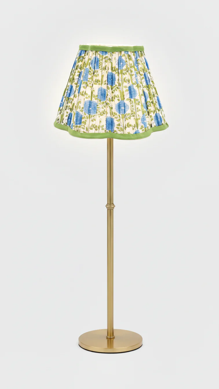 10” Pleated Scalloped Flower Lampshade — Blockprint - Image 8