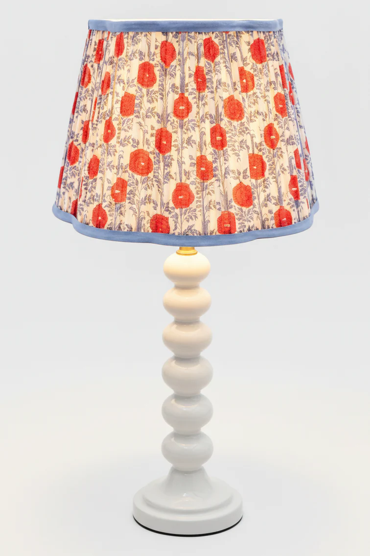 14” Pleated Scalloped Lampshade — Araminta Blockprint - Image 4