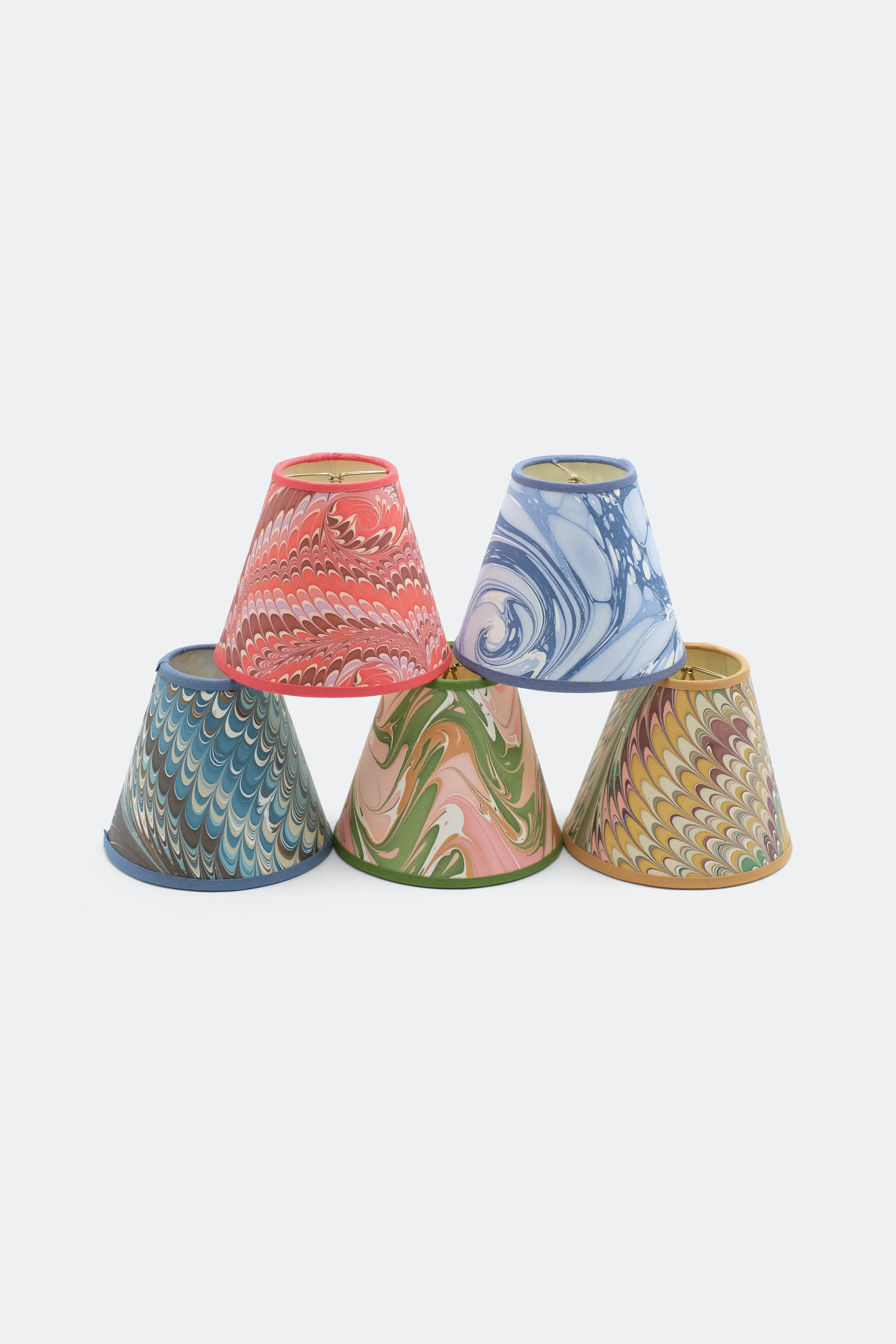 6" Clip On Chandelier Sconce Lampshade — Hand-Marbled - Image 11