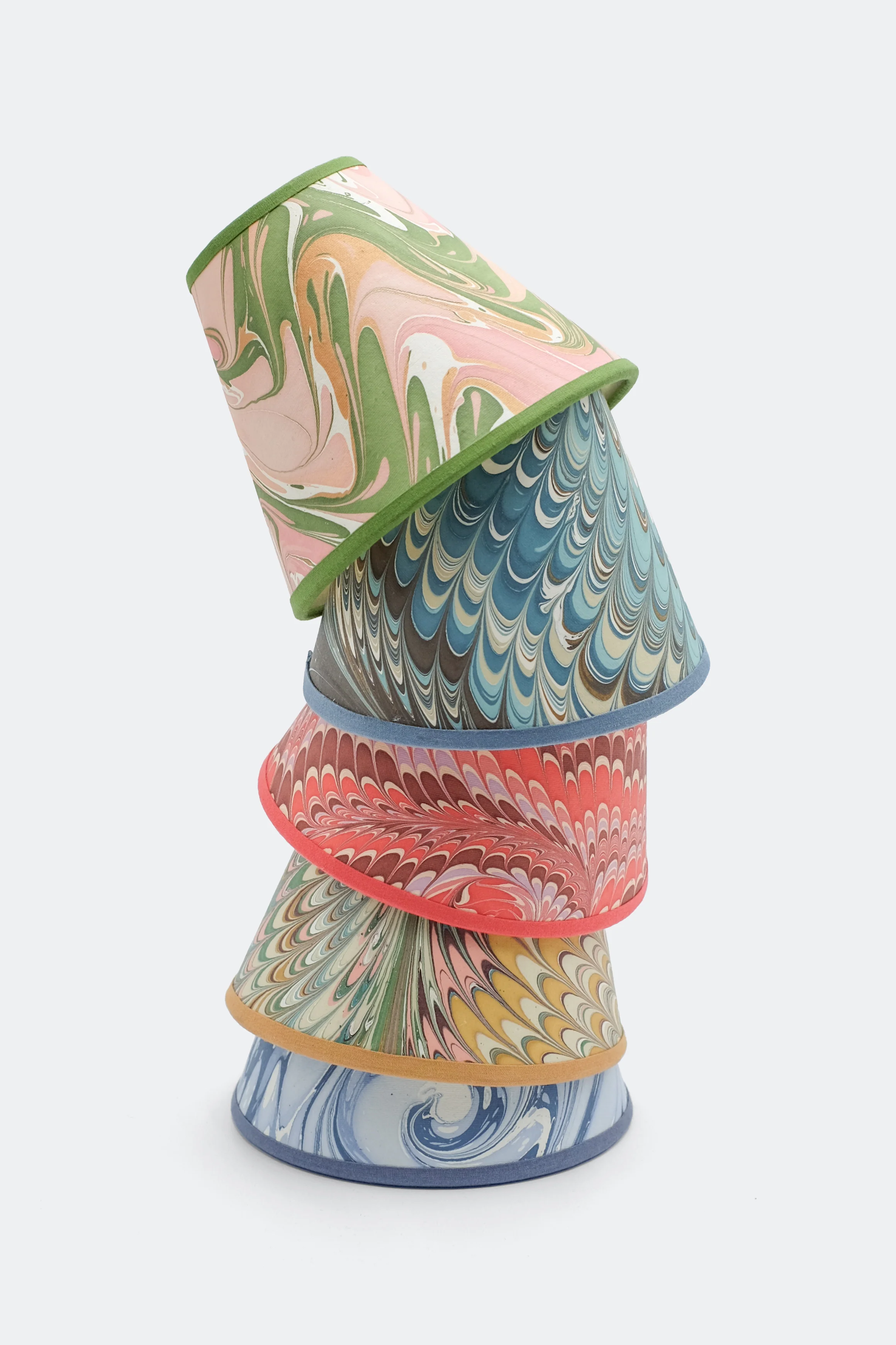 6" Clip On Chandelier Sconce Lampshade — Hand-Marbled - Image 6
