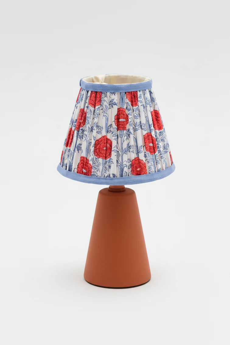 6'' Mini Pleated Lampshade —  Blockprint - Image 3