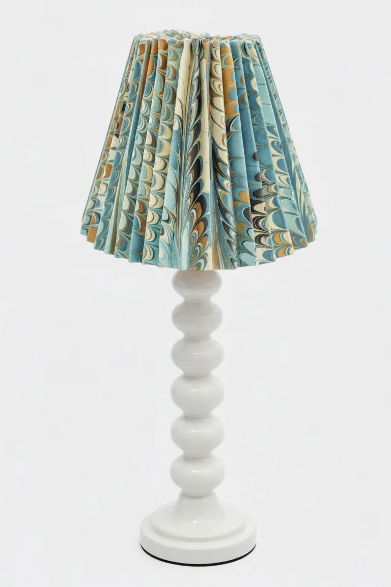 8" Pleated Empire Lampshade —  Hand-Marbled - Image 13