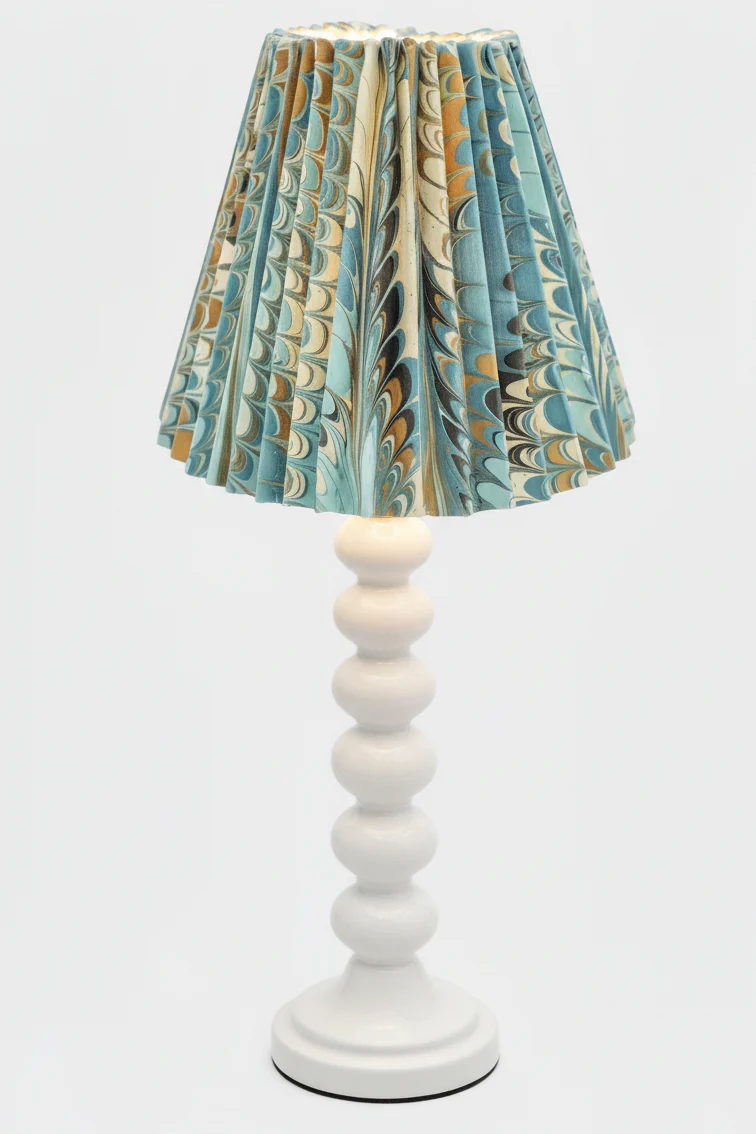 8" Pleated Empire Lampshade —  Hand-Marbled - Image 14