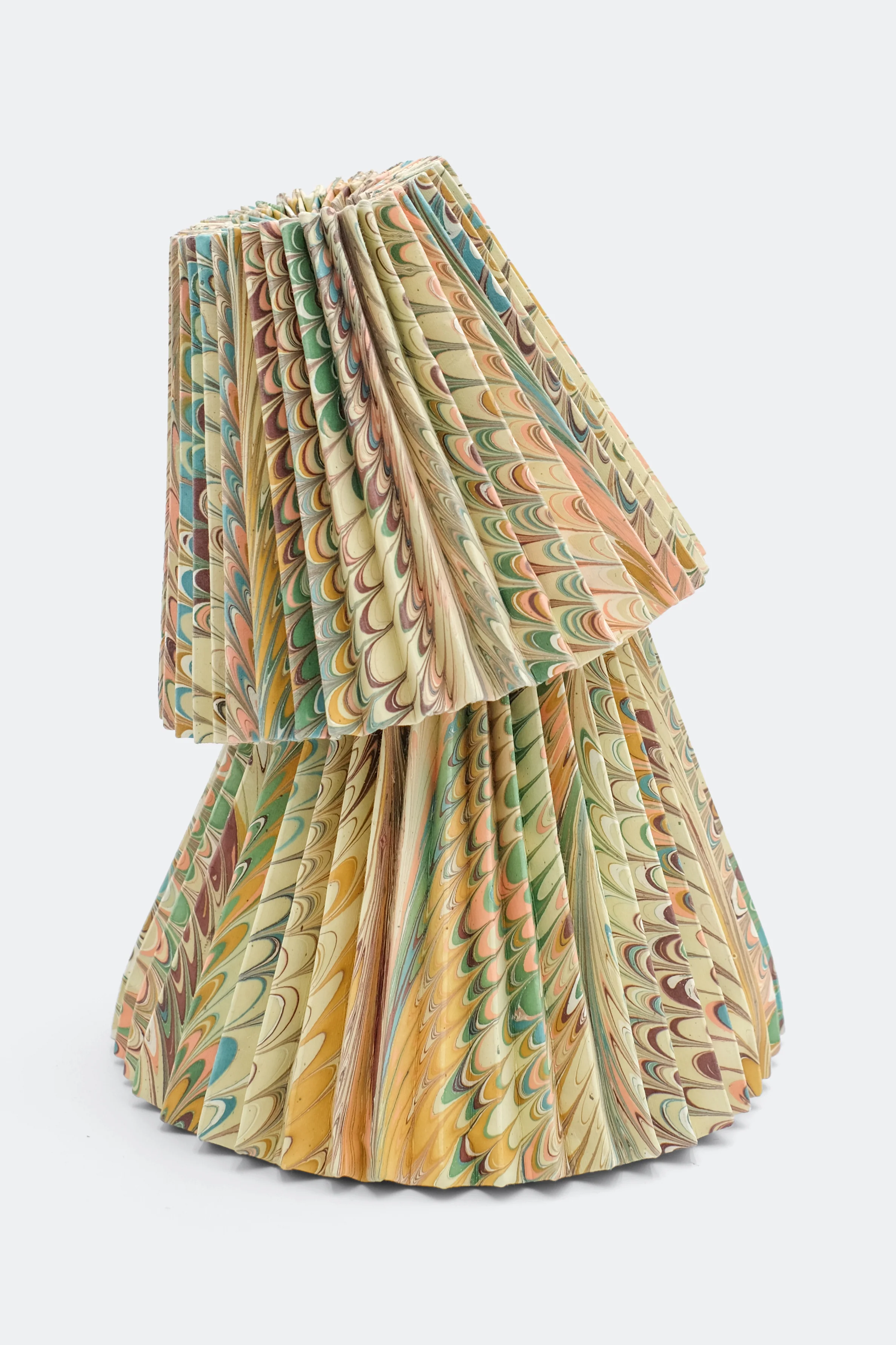 8" Pleated Empire Lampshade —  Hand-Marbled - Image 3