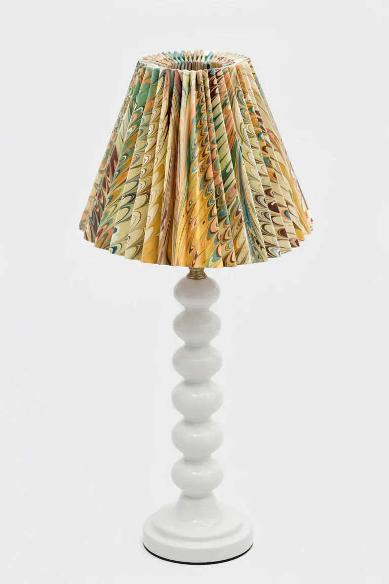 8" Pleated Empire Lampshade —  Hand-Marbled - Image 4