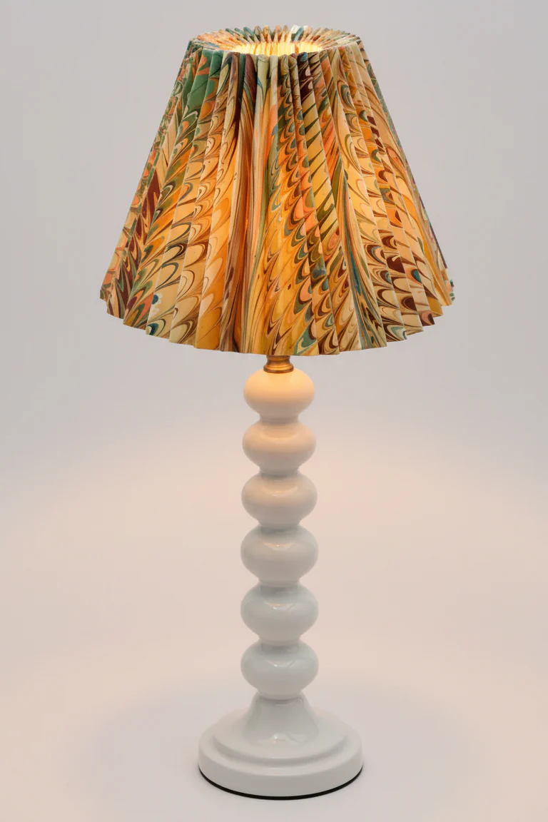 8" Pleated Empire Lampshade —  Hand-Marbled - Image 5