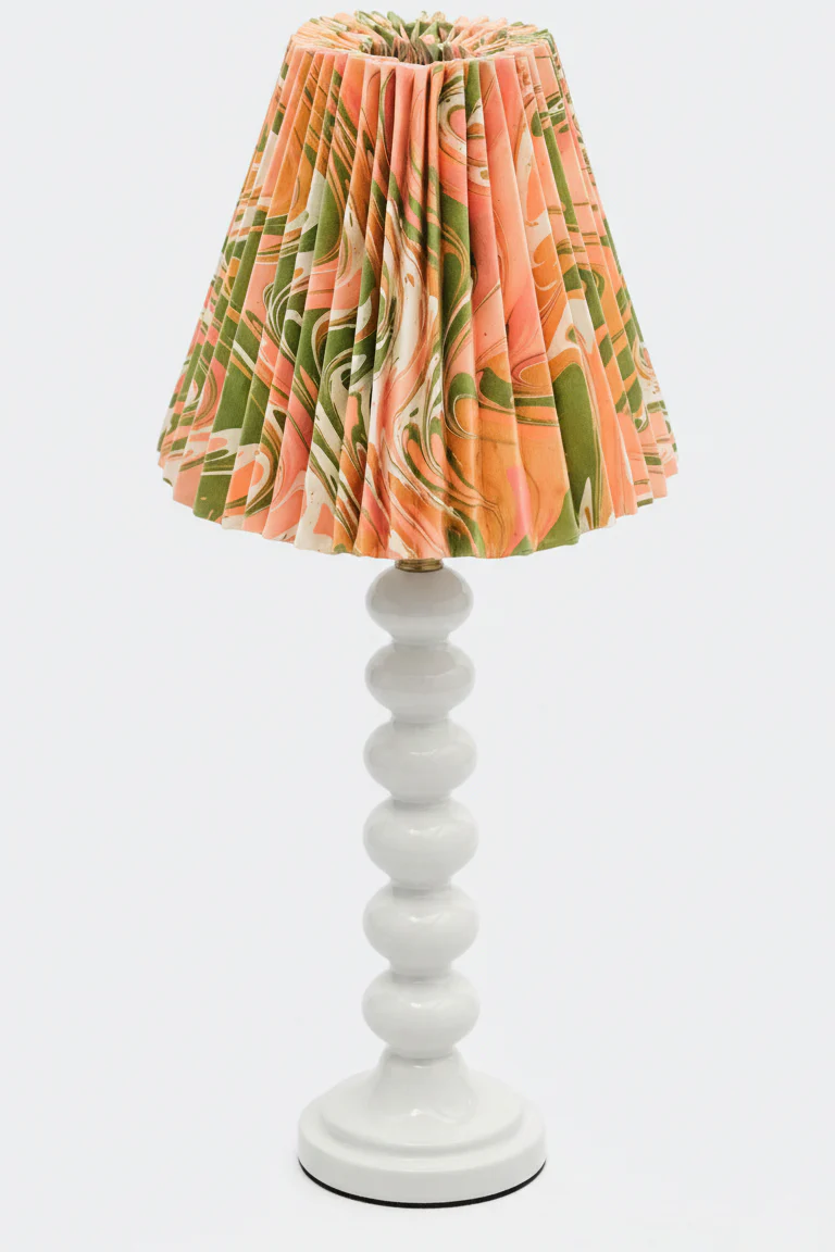 8" Pleated Empire Lampshade —  Hand-Marbled - Image 8
