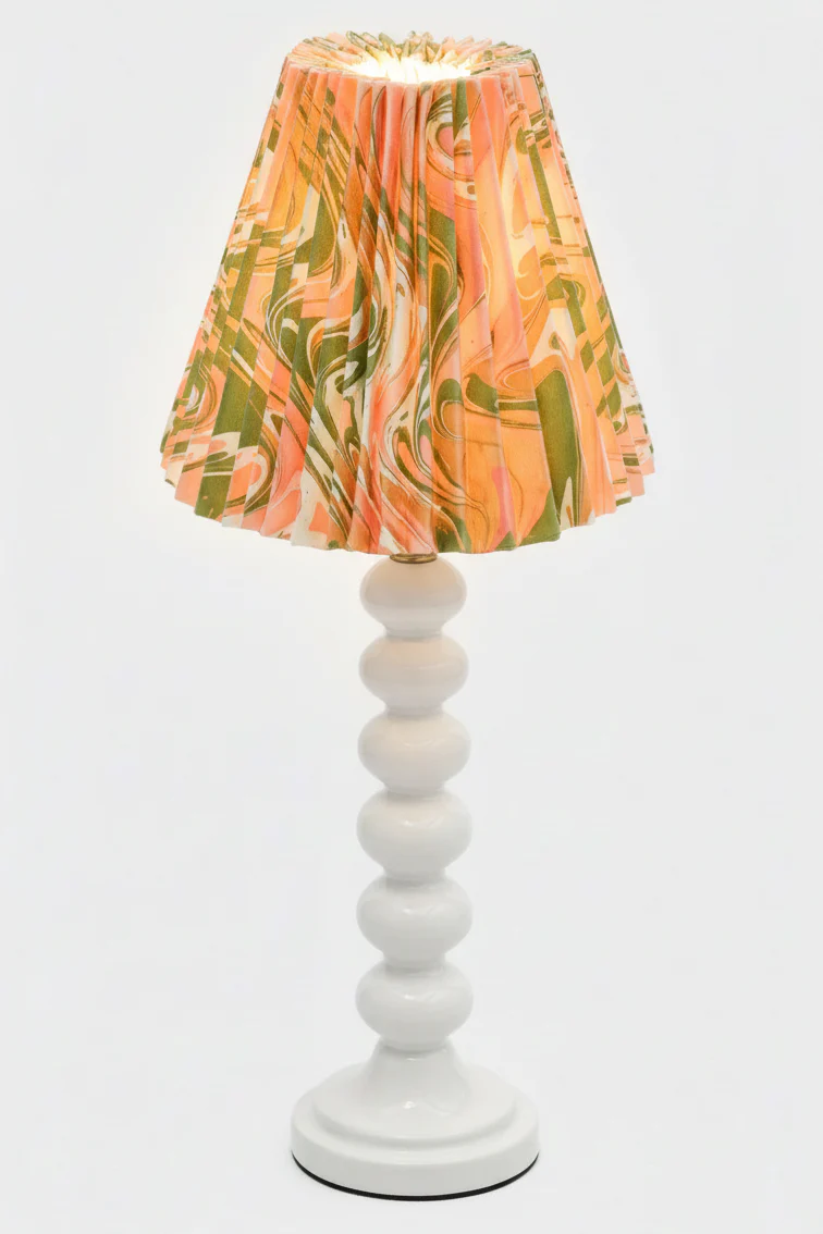 8" Pleated Empire Lampshade —  Hand-Marbled - Image 9