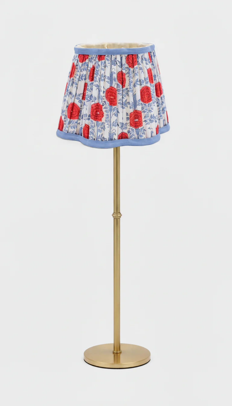 8” Pleated Scalloped Flower Lampshade — Araminta Red - Image 3