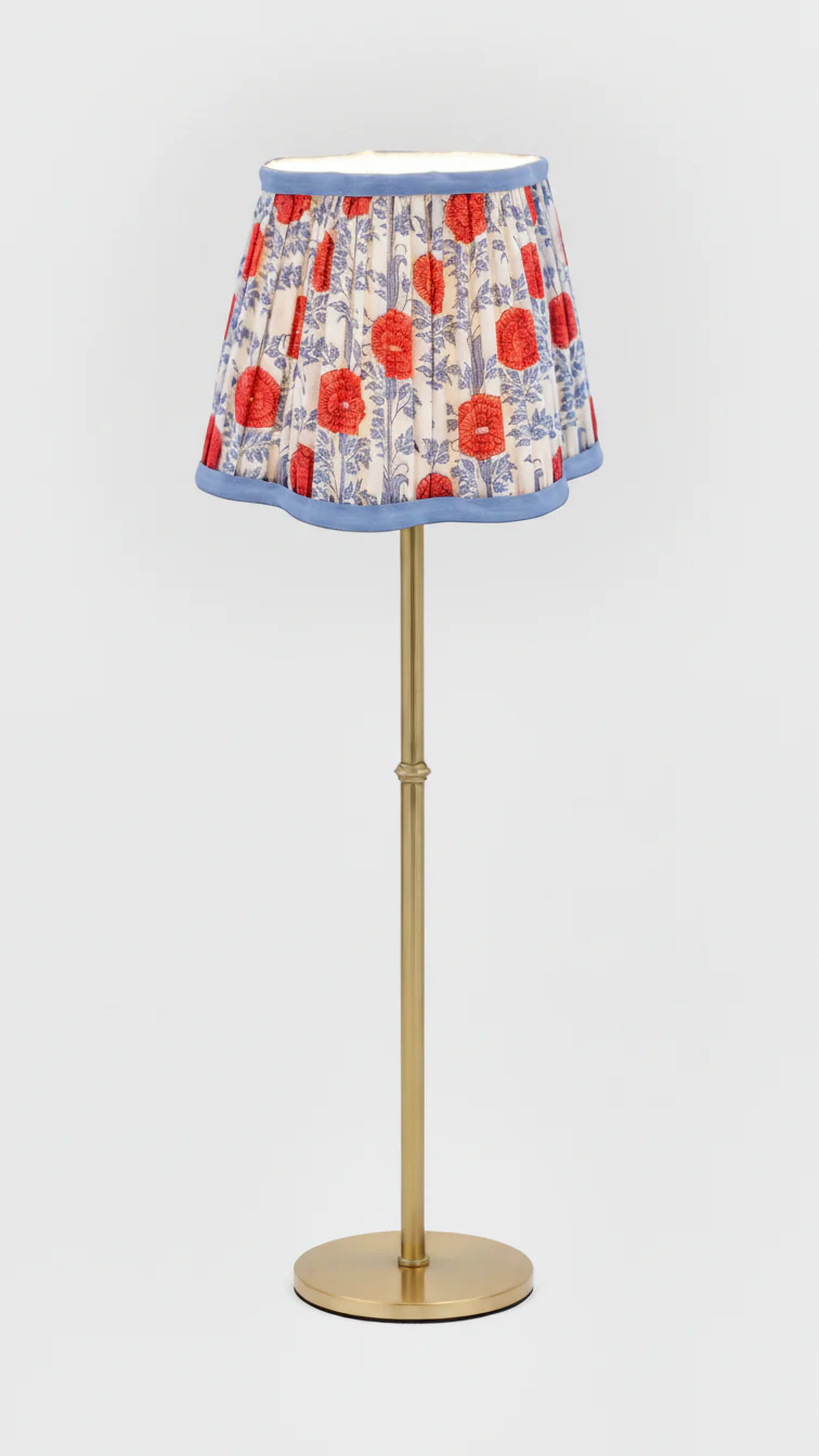 8” Pleated Scalloped Flower Lampshade — Araminta Red - Image 4