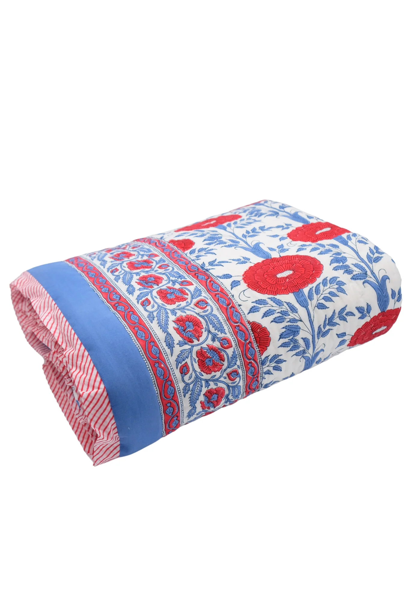 Araminta Block Print Reversible Cotton Quilt - Image 3