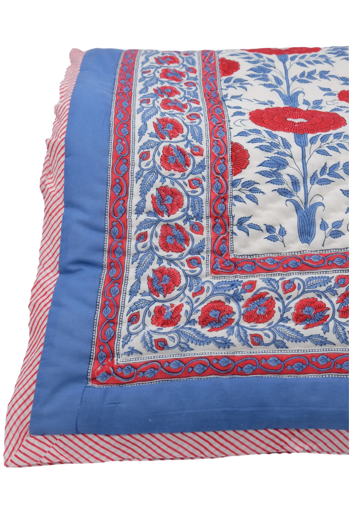 Araminta Block Print Reversible Cotton Quilt - Image 5