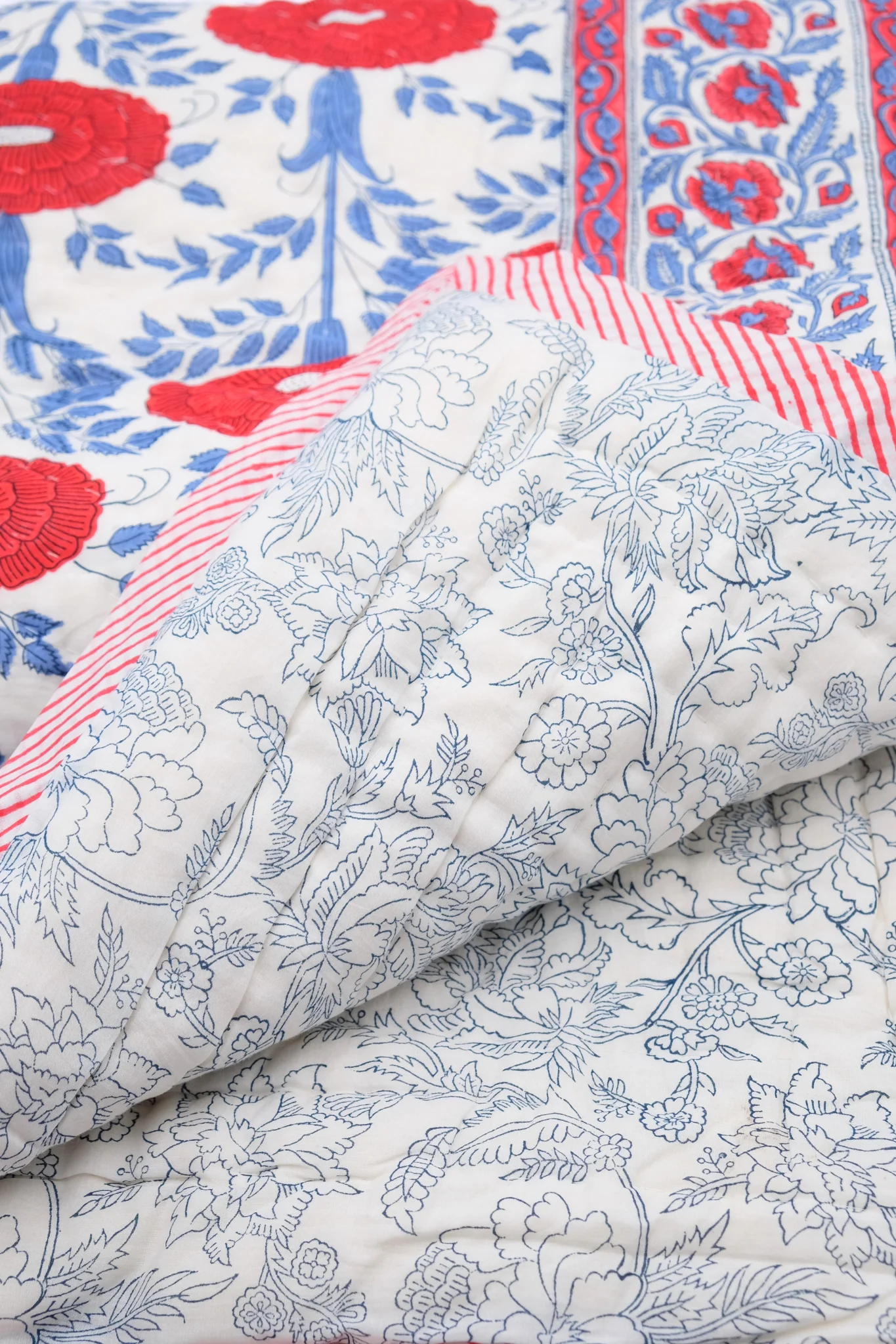 Araminta Block Print Reversible Cotton Quilt - Image 6