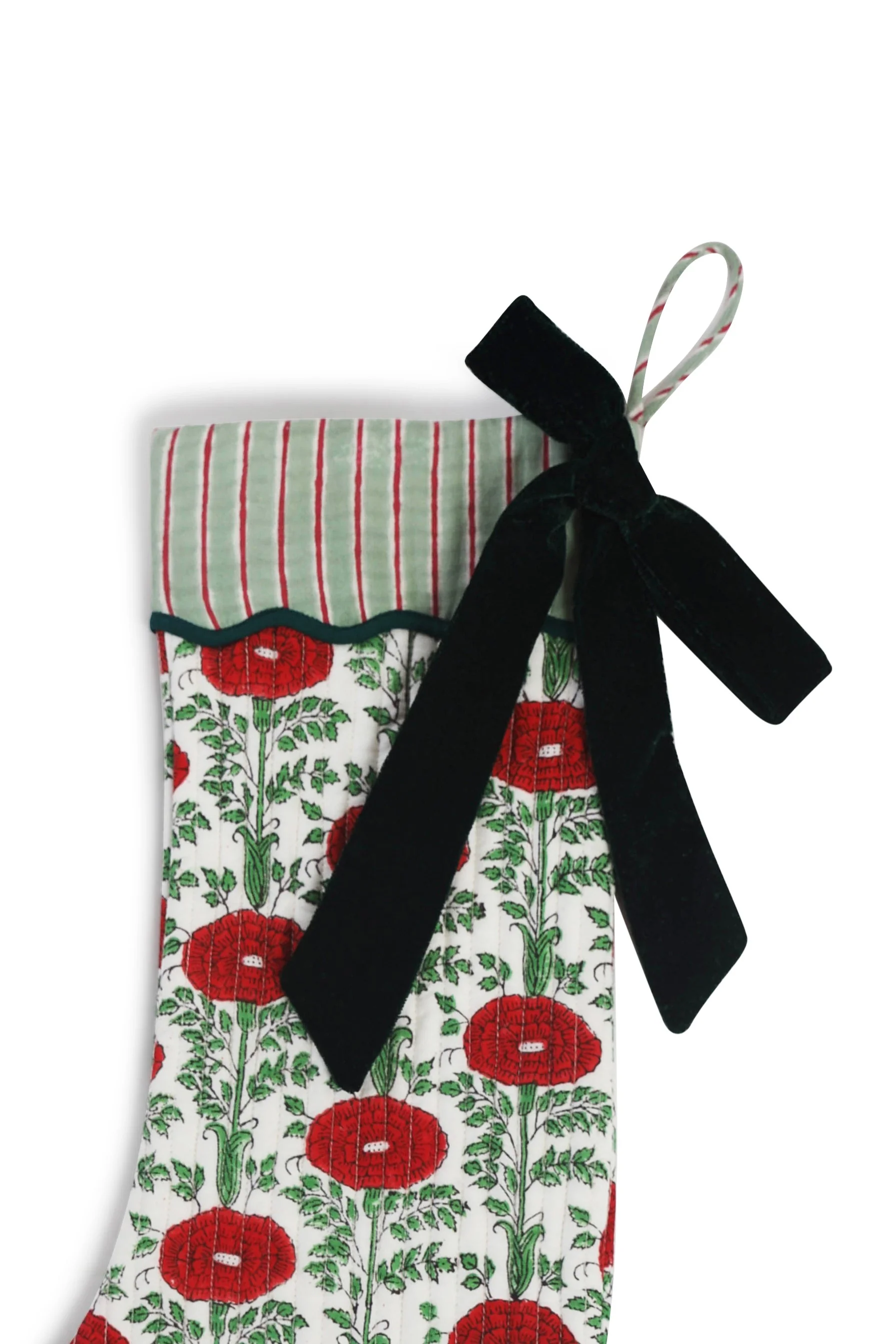 Blockprint Stocking in Araminta Green - Image 3