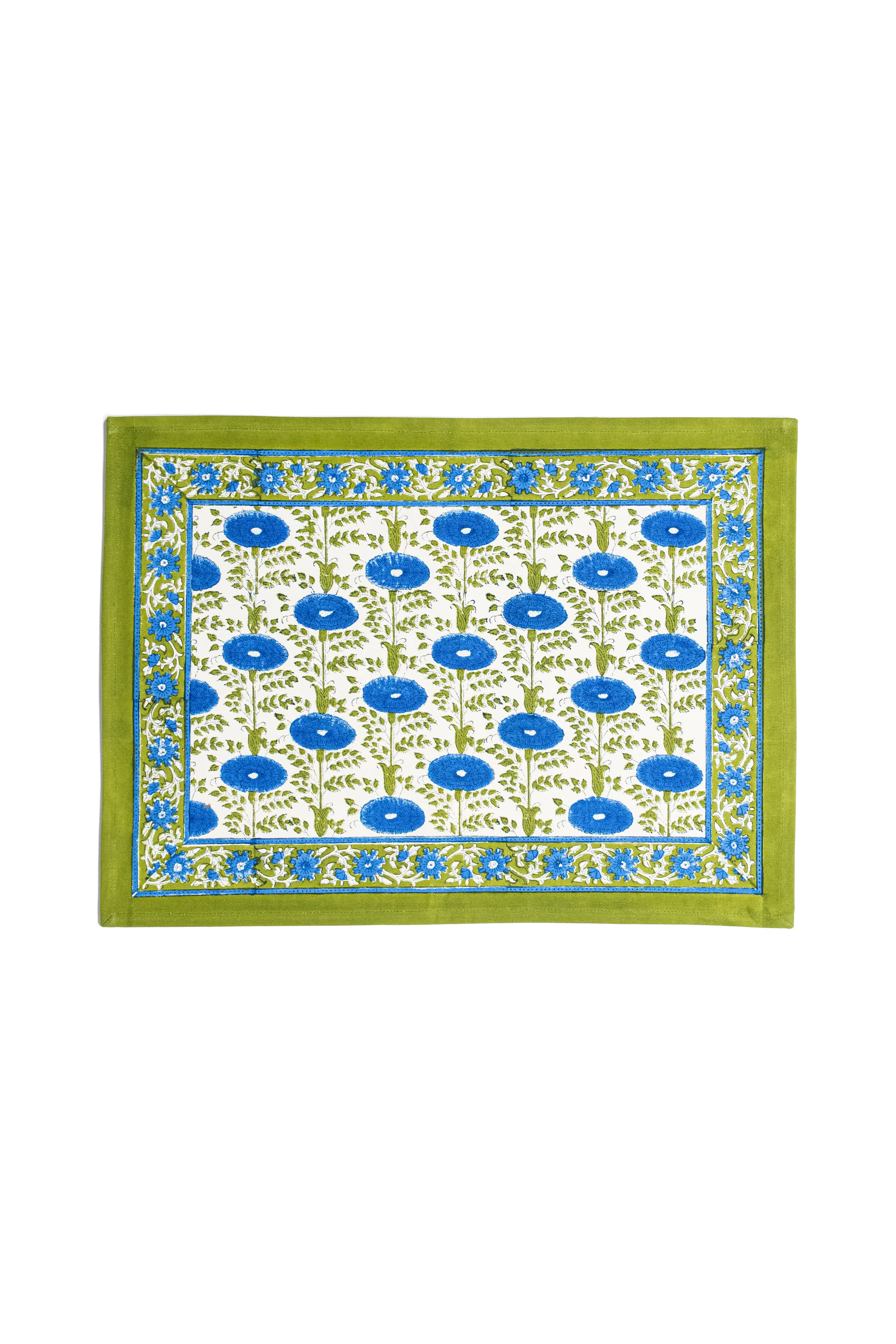 Blue Araminta Blockprint Placemat