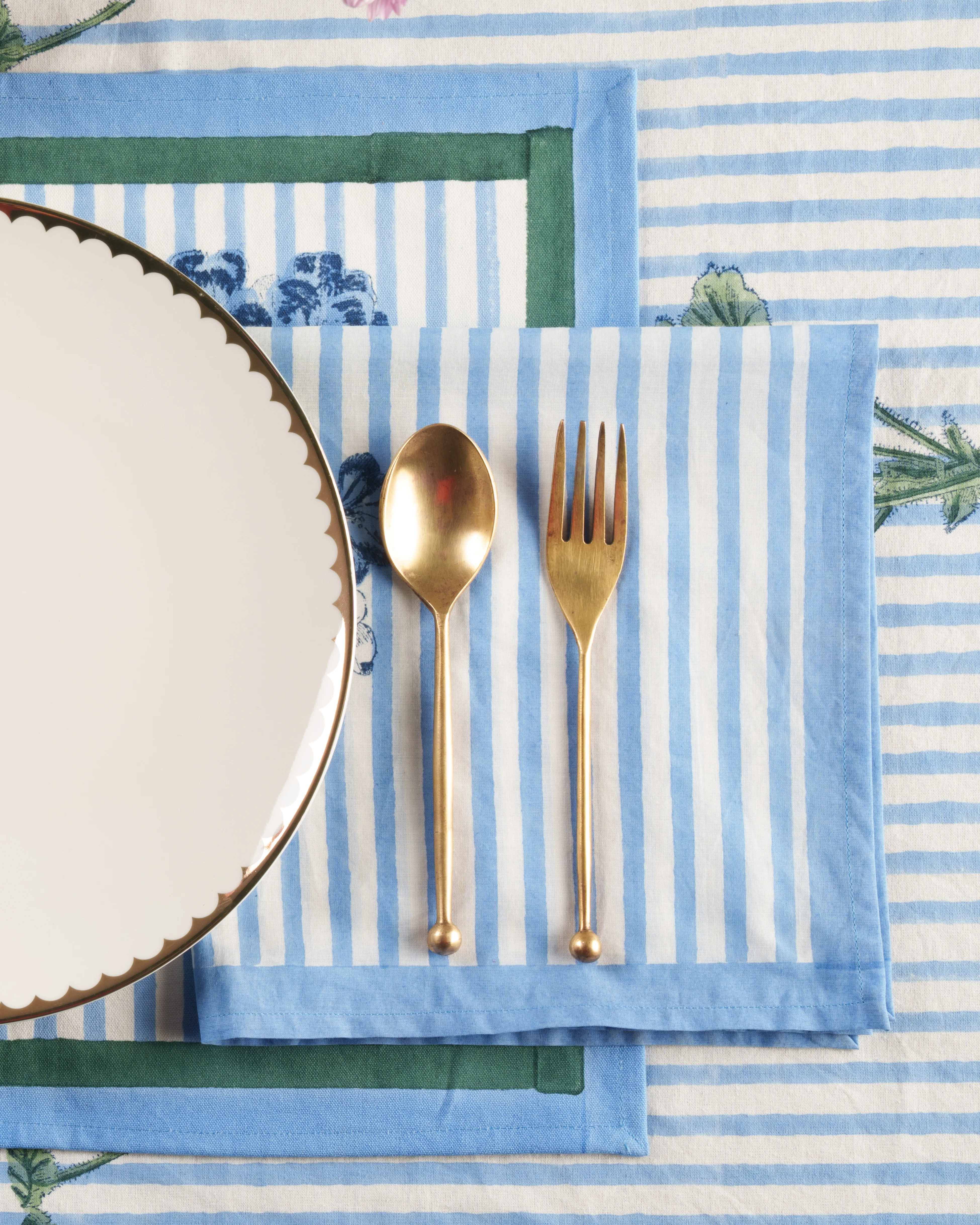 Blue Hydrangea Blockprint Placemat - Image 3