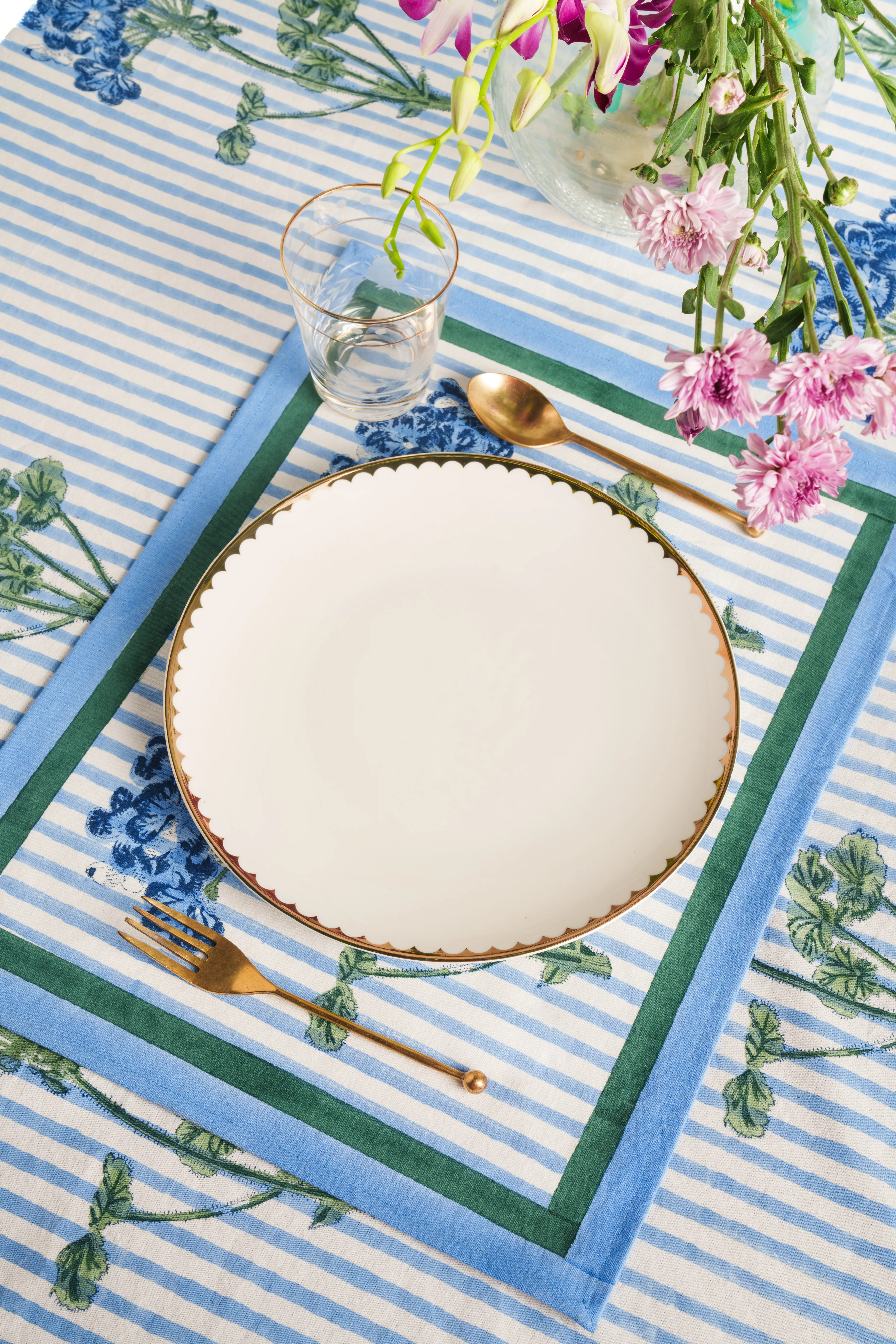 Blue Hydrangea Blockprint Placemat - Image 4