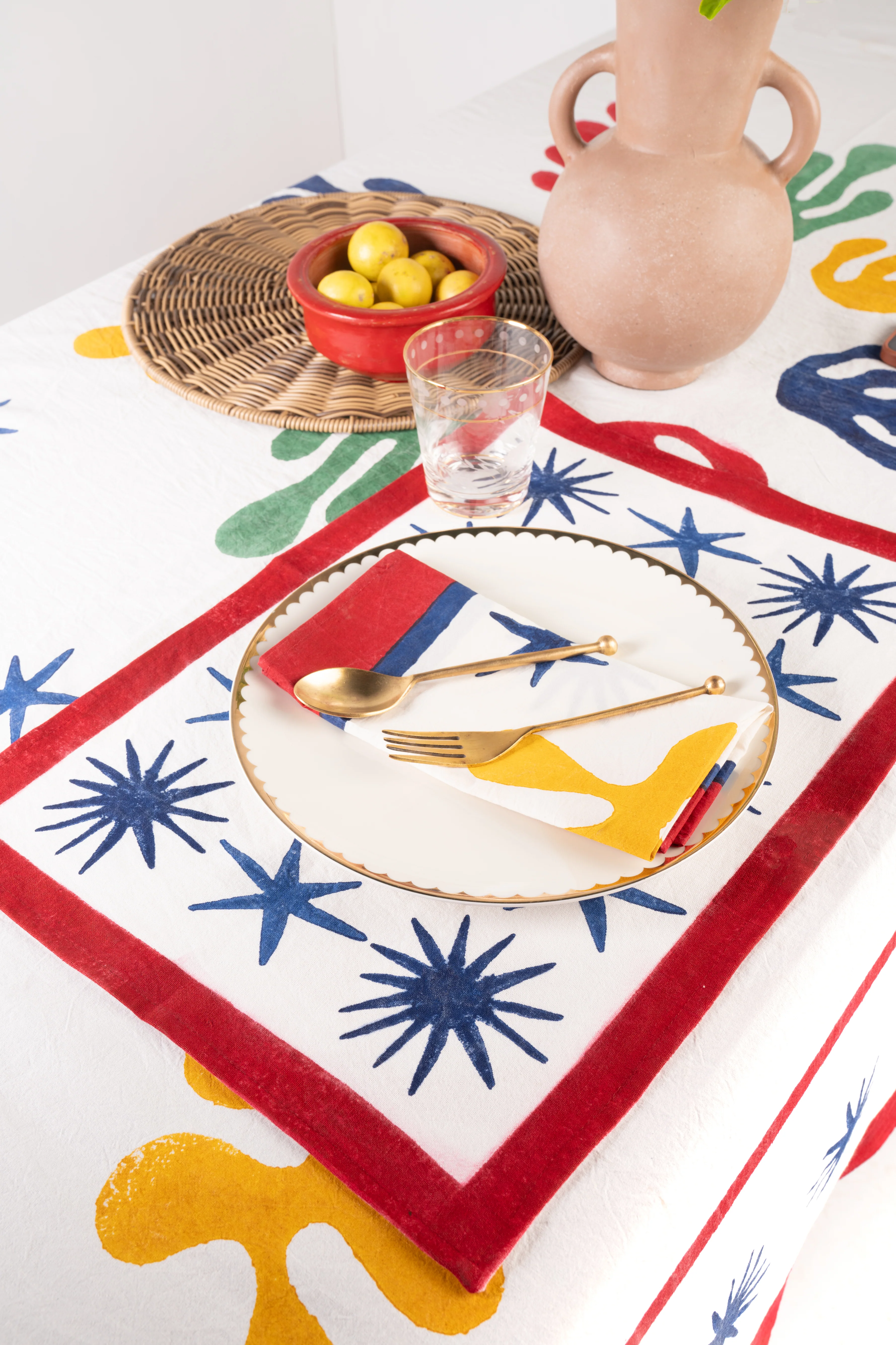 Celestial Matisse Blockprint Napkins, Set of 4 - Image 3