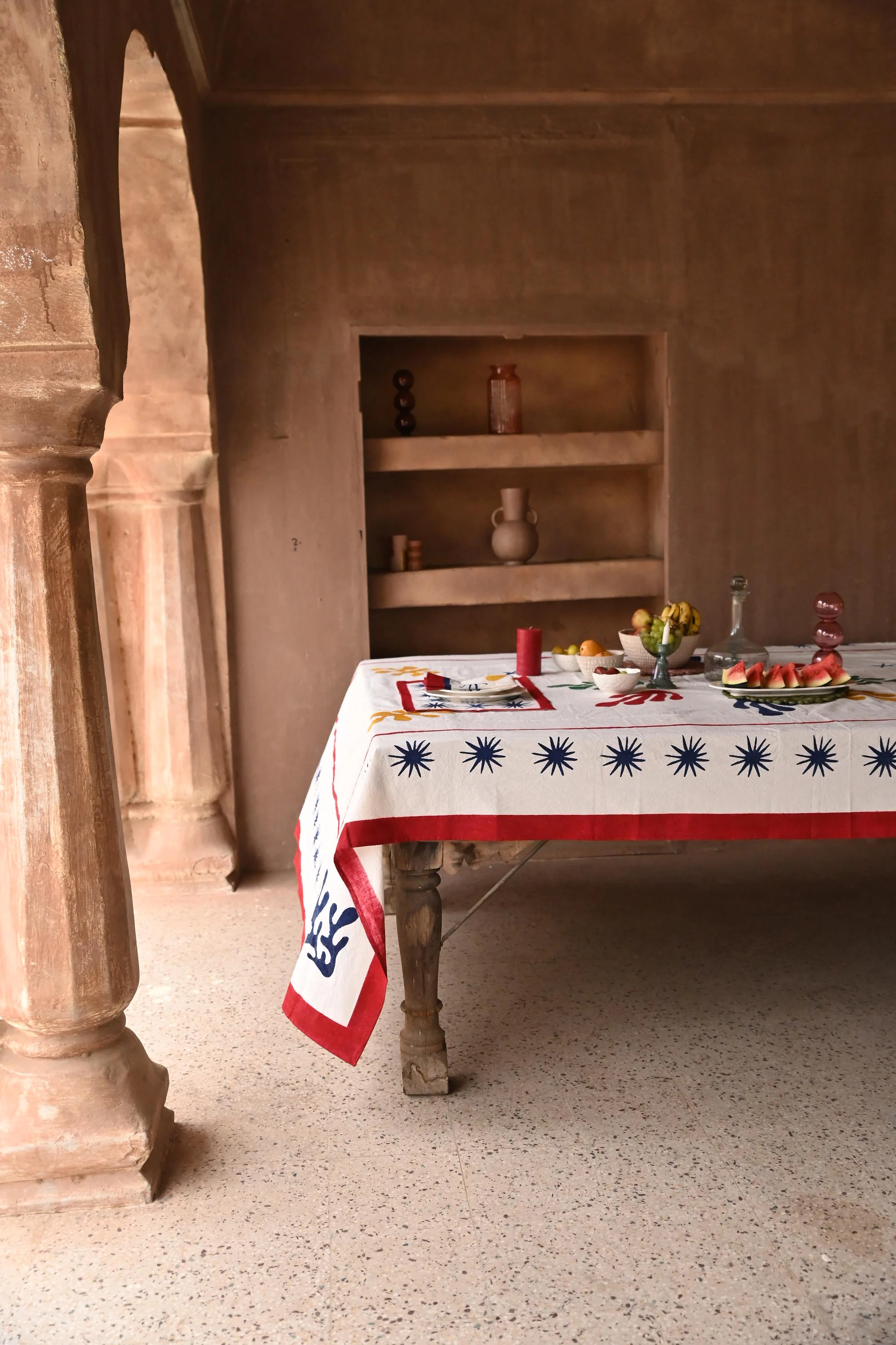 Celestial Matisse Blockprint Tablecloth - Image 3