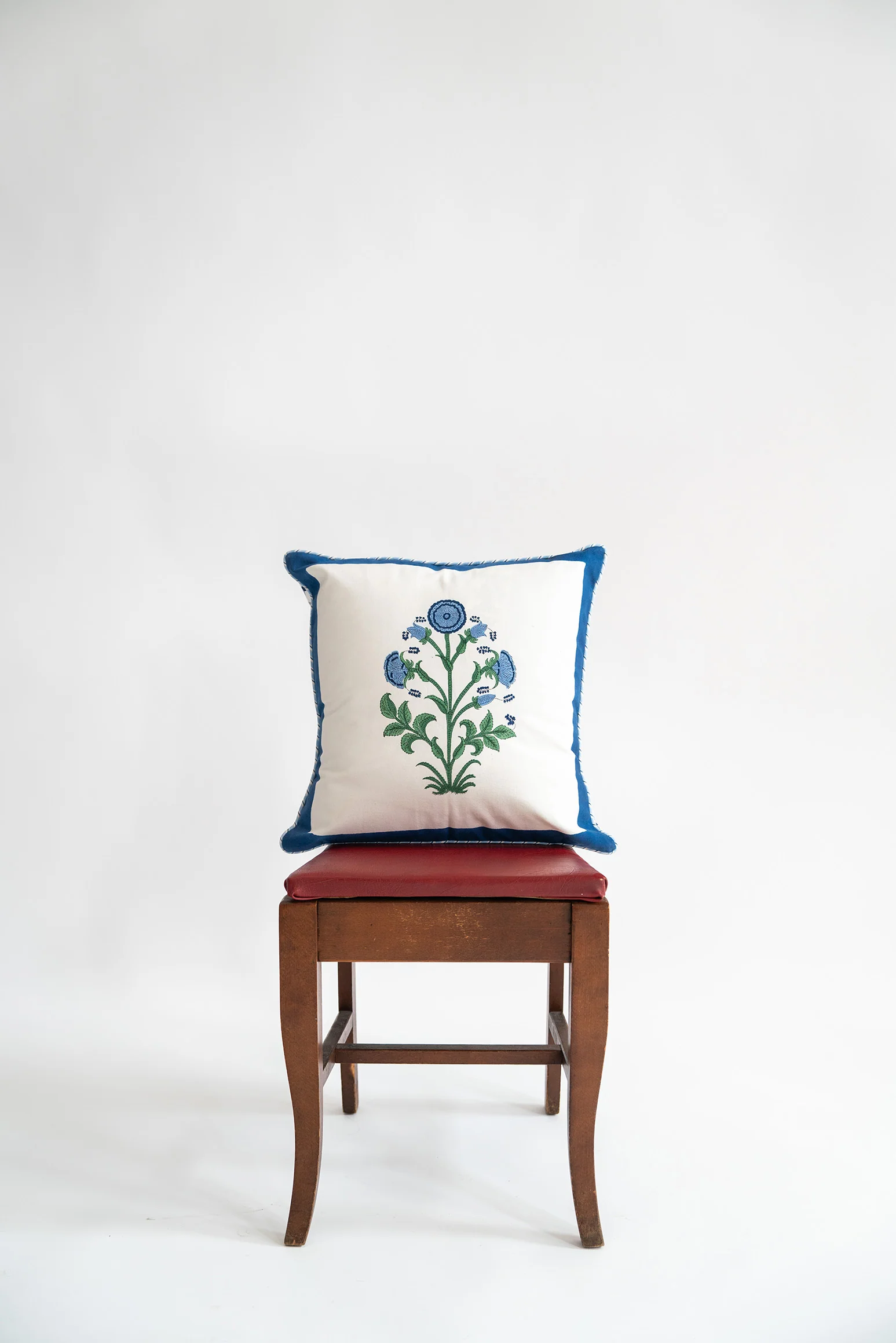 Cobalt Botanical Study Blockprint Pillow - Image 5