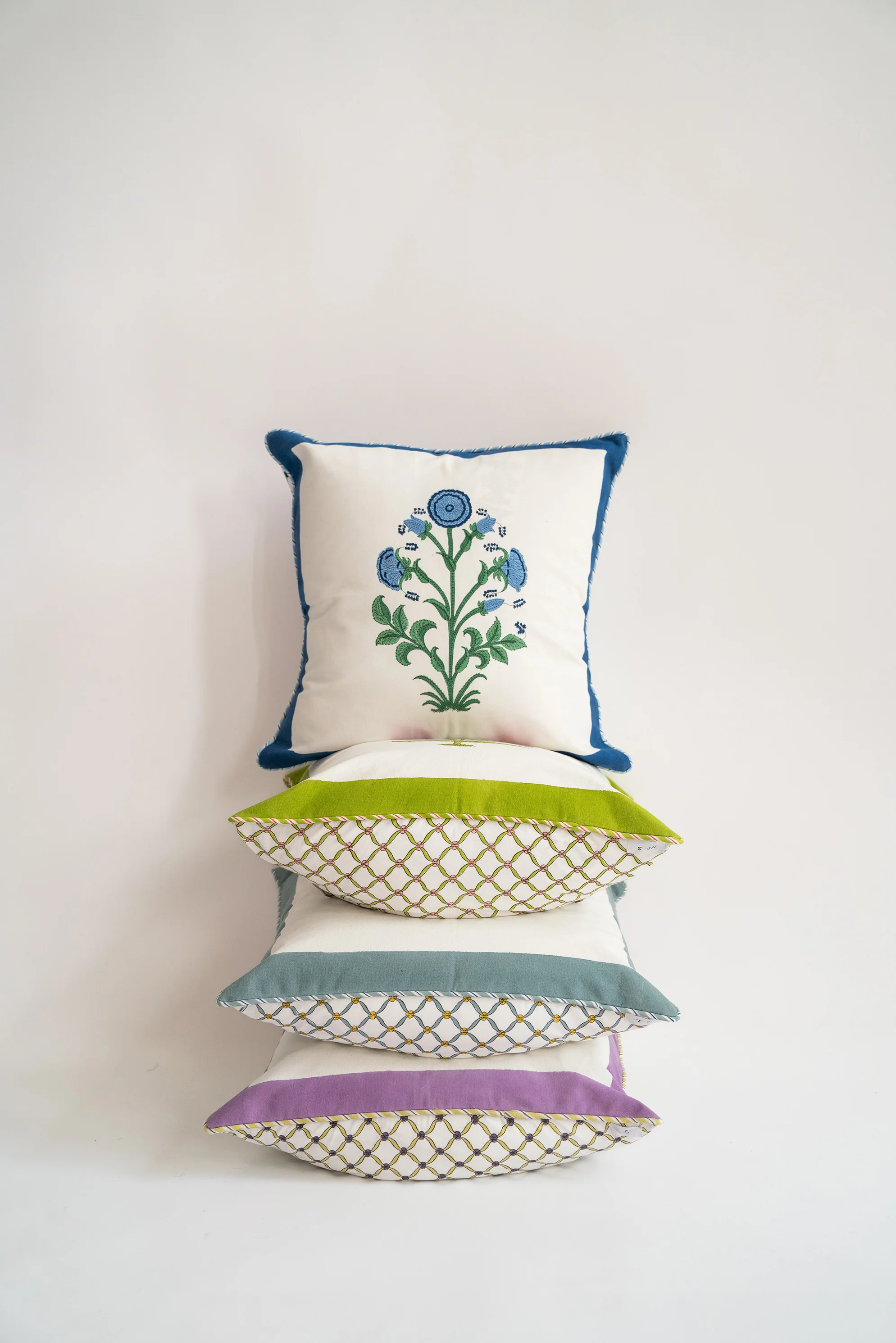Cobalt Botanical Study Blockprint Pillow - Image 6