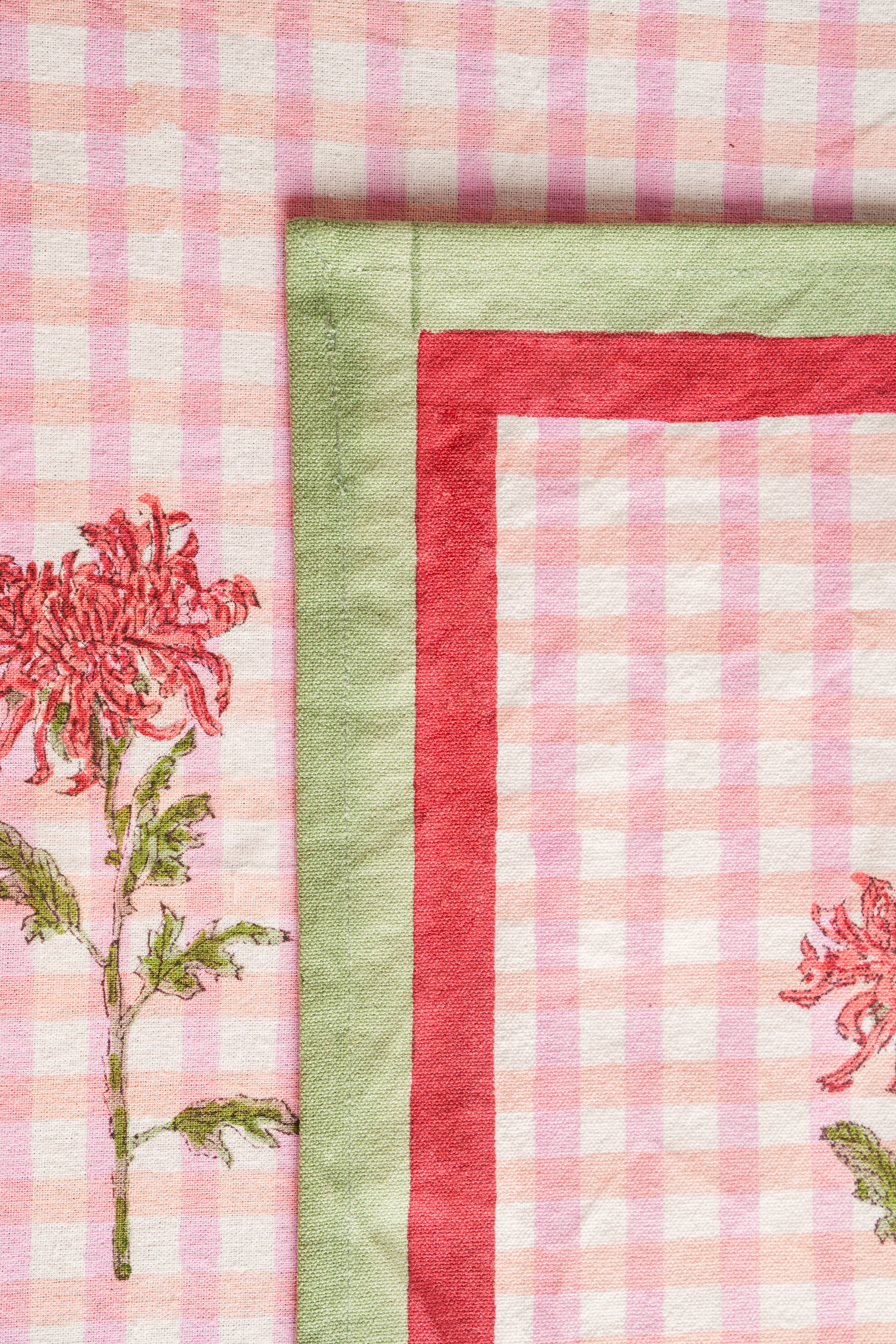 Dahlia Gingham Blockprint Placemat - Image 4