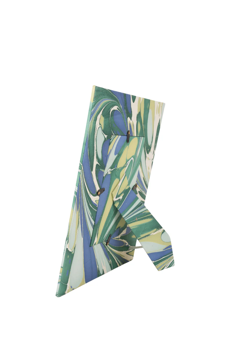 Hand-Marbled Large Wall Picture Frame in Green & Blue, 5x7 - Image 3