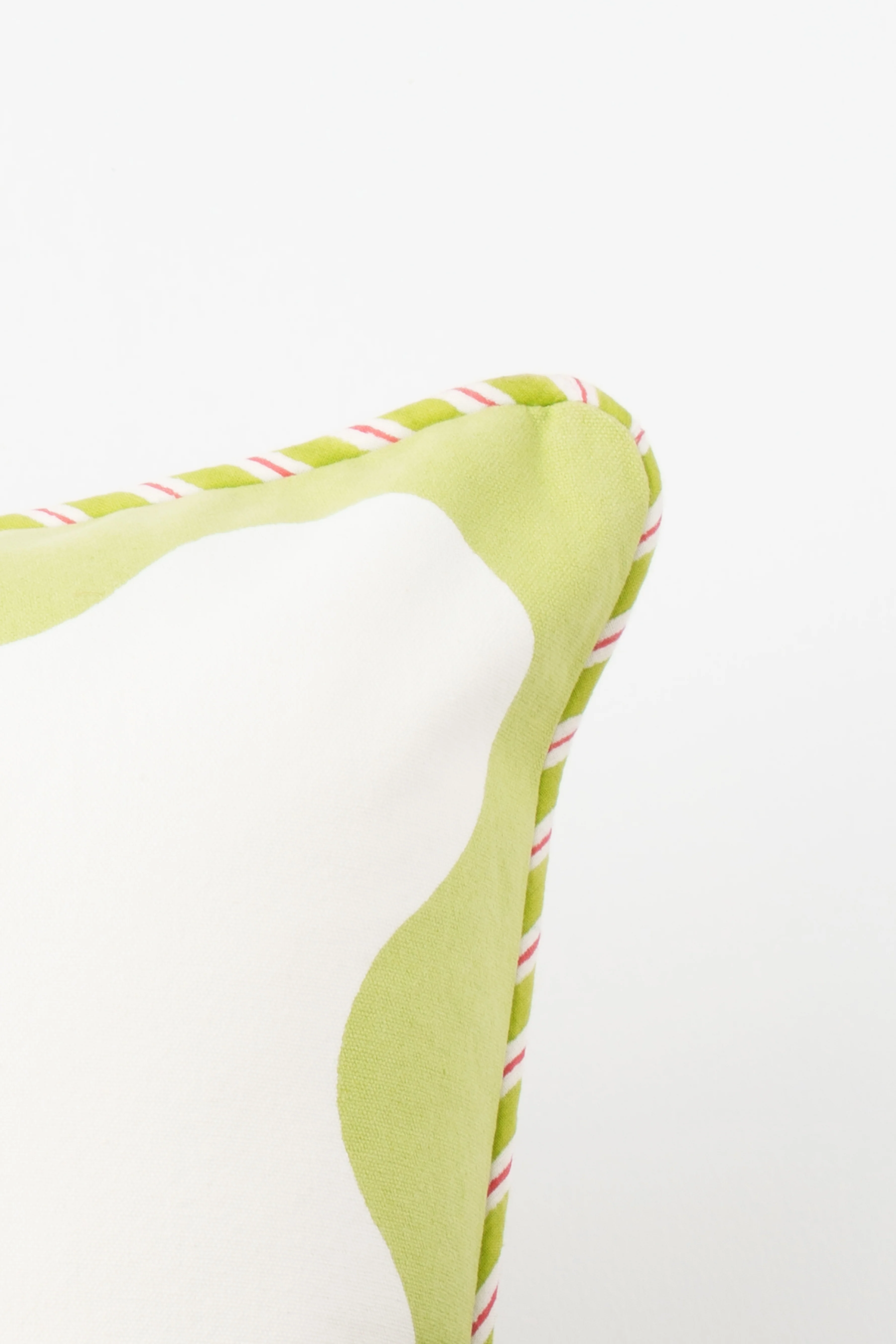 Green Scallop Flora Blockprint Pillow - Image 3