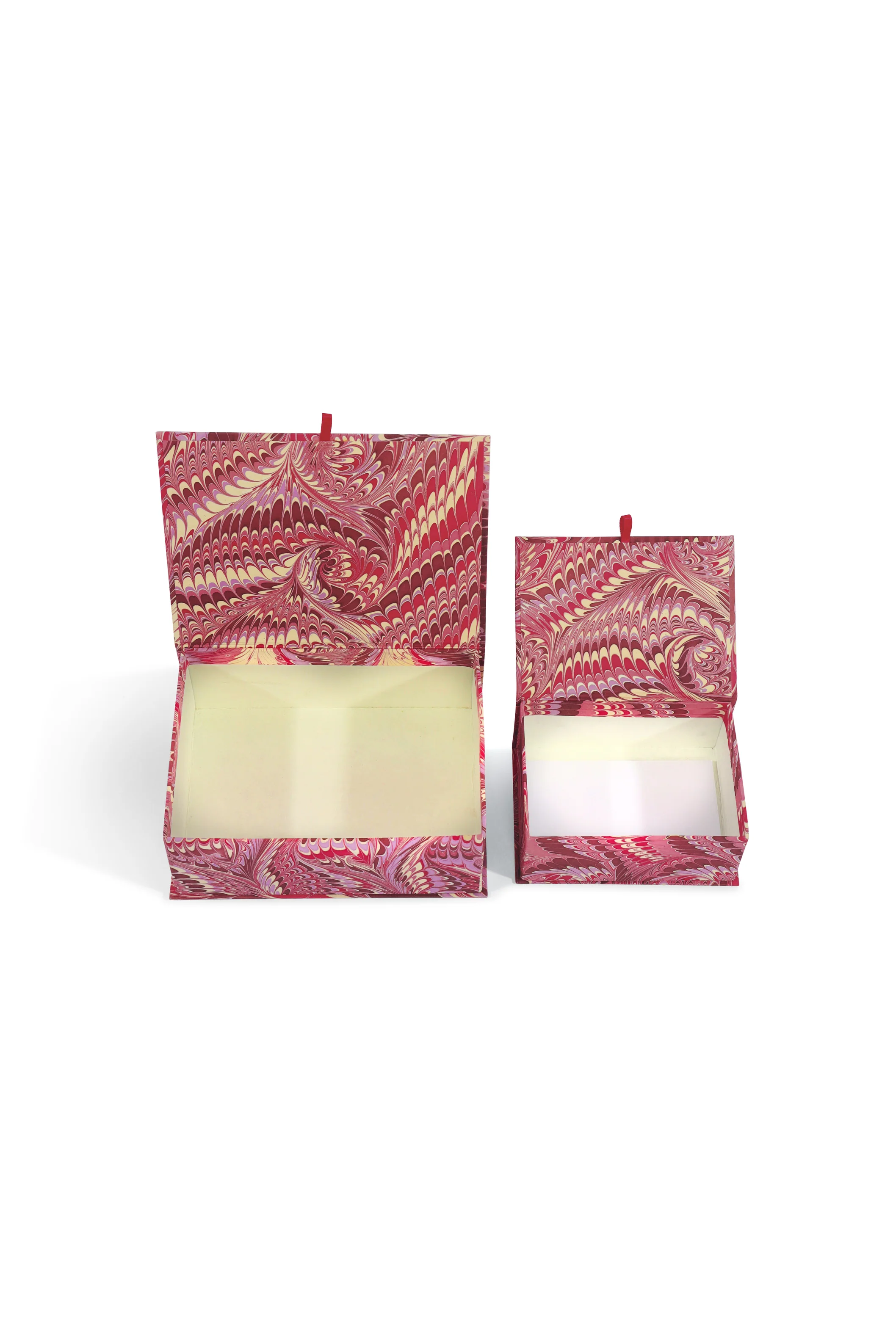 Hand-Marbled Keepsake Box Set in Florentine Pink - Image 3