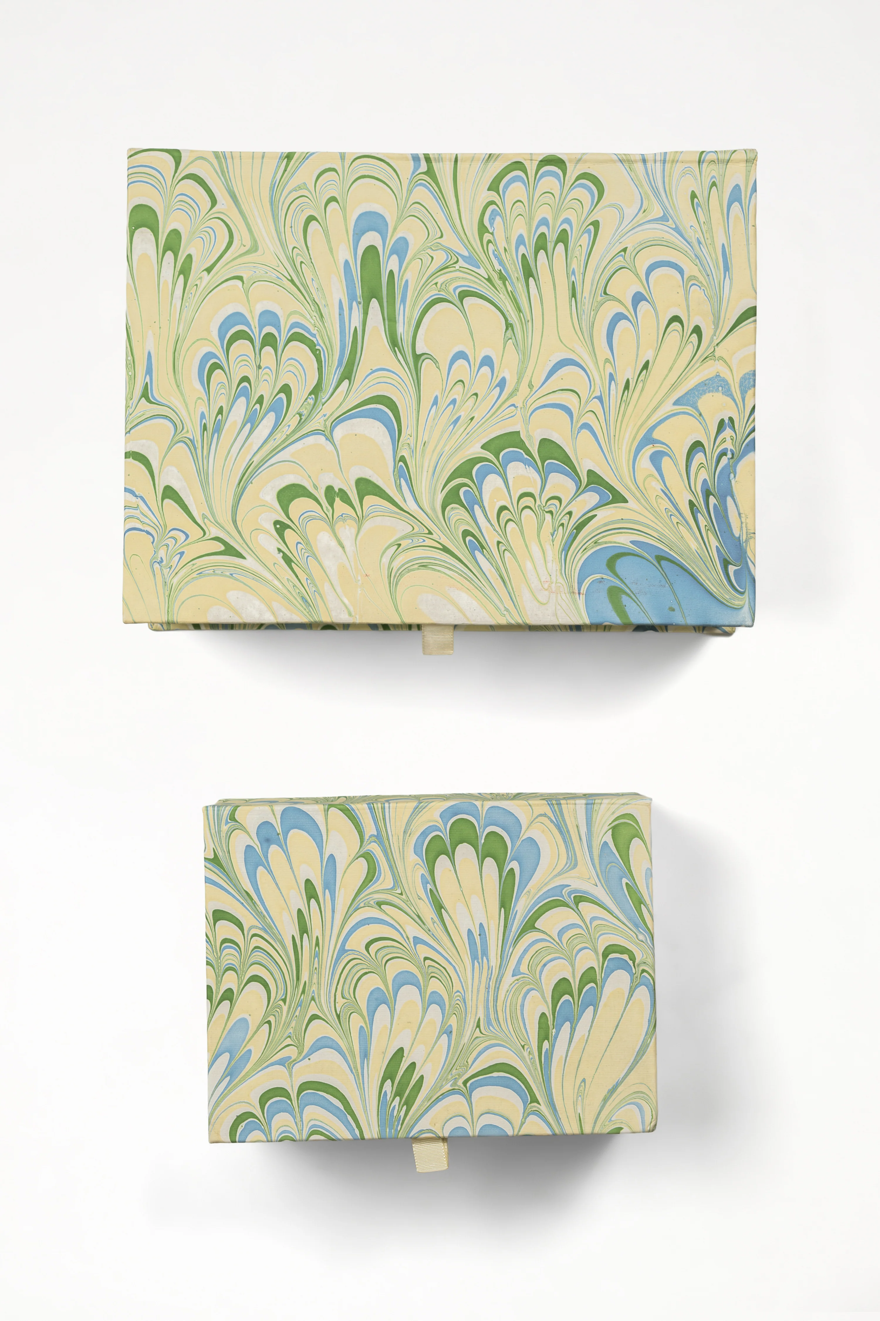 Hand-Marbled Keepsake Box Set in Seaglass Peacock - Image 3