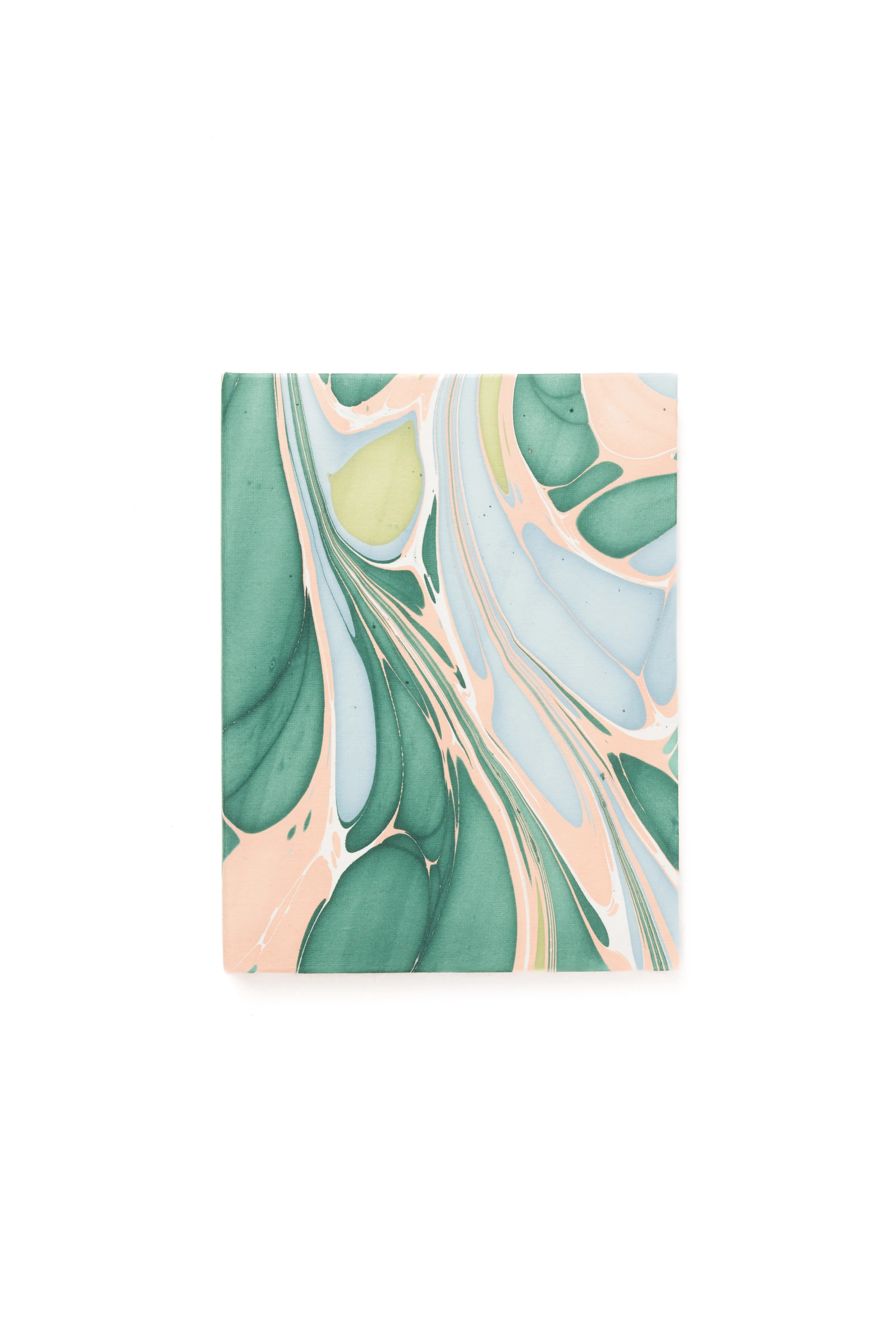 Hand Marbled Picture Frame Folding Book, 4x6 in Green and Pink - Image 3