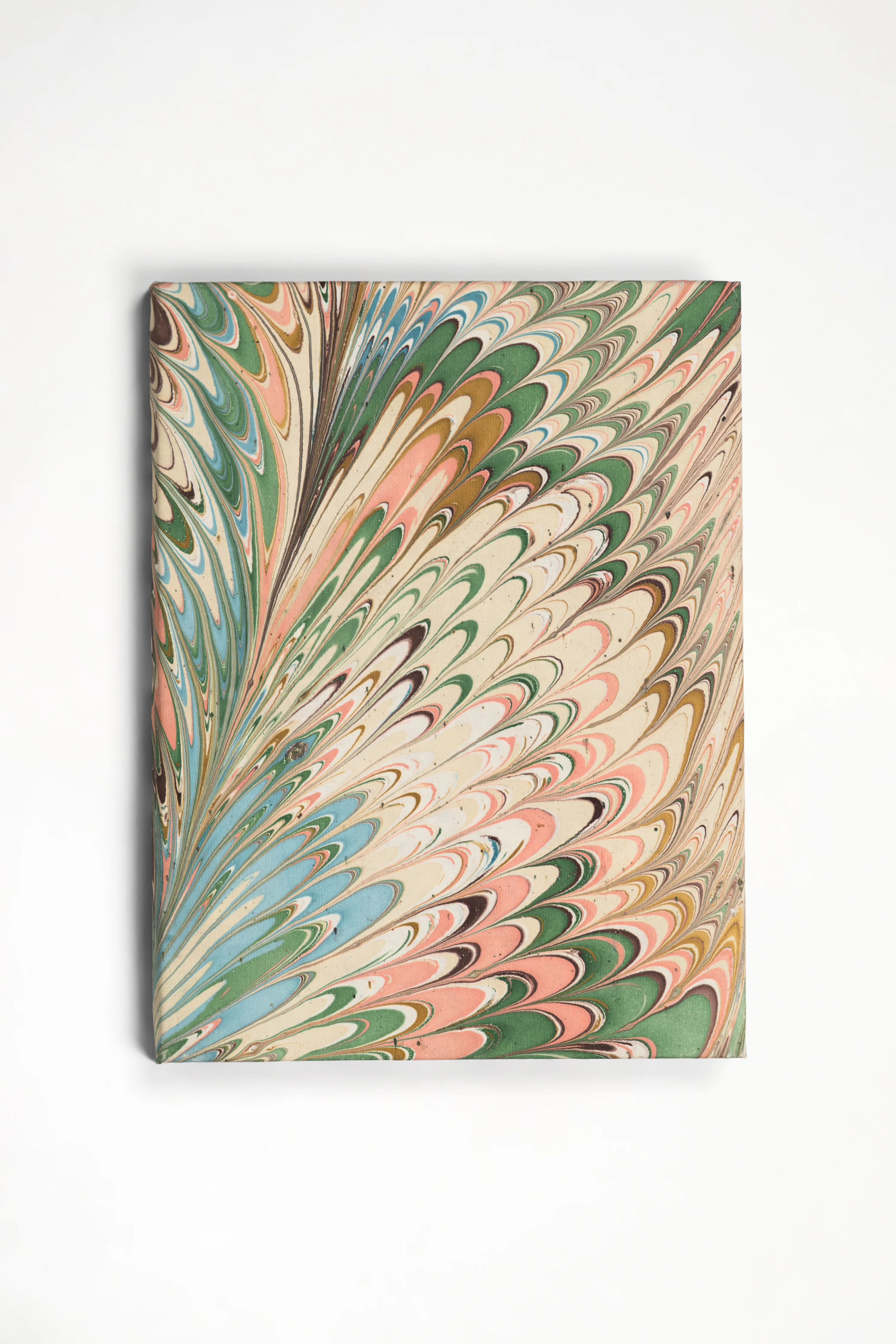 Hand-Marbled Picture Frame Folding Book, 4x6 in Flatiron Feathers - Image 3