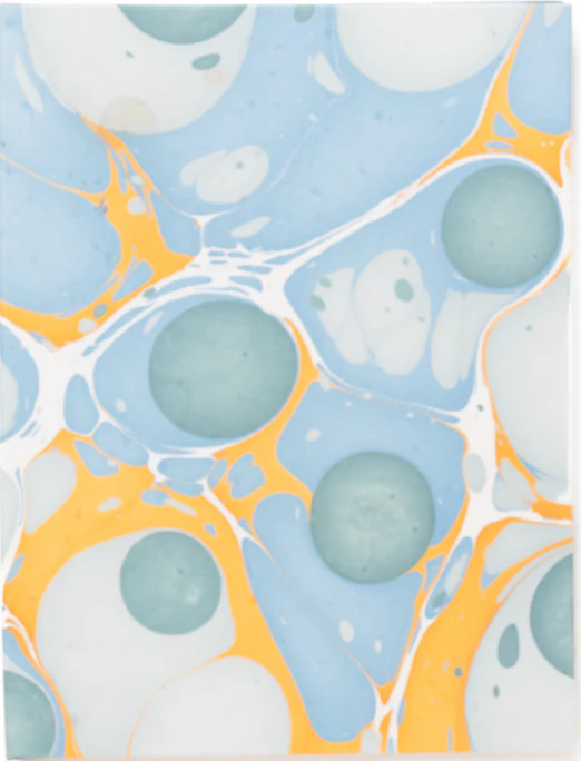 Hand Marbled Picture Frame Folding Book, 4x6 in Grey and Blue - Image 3