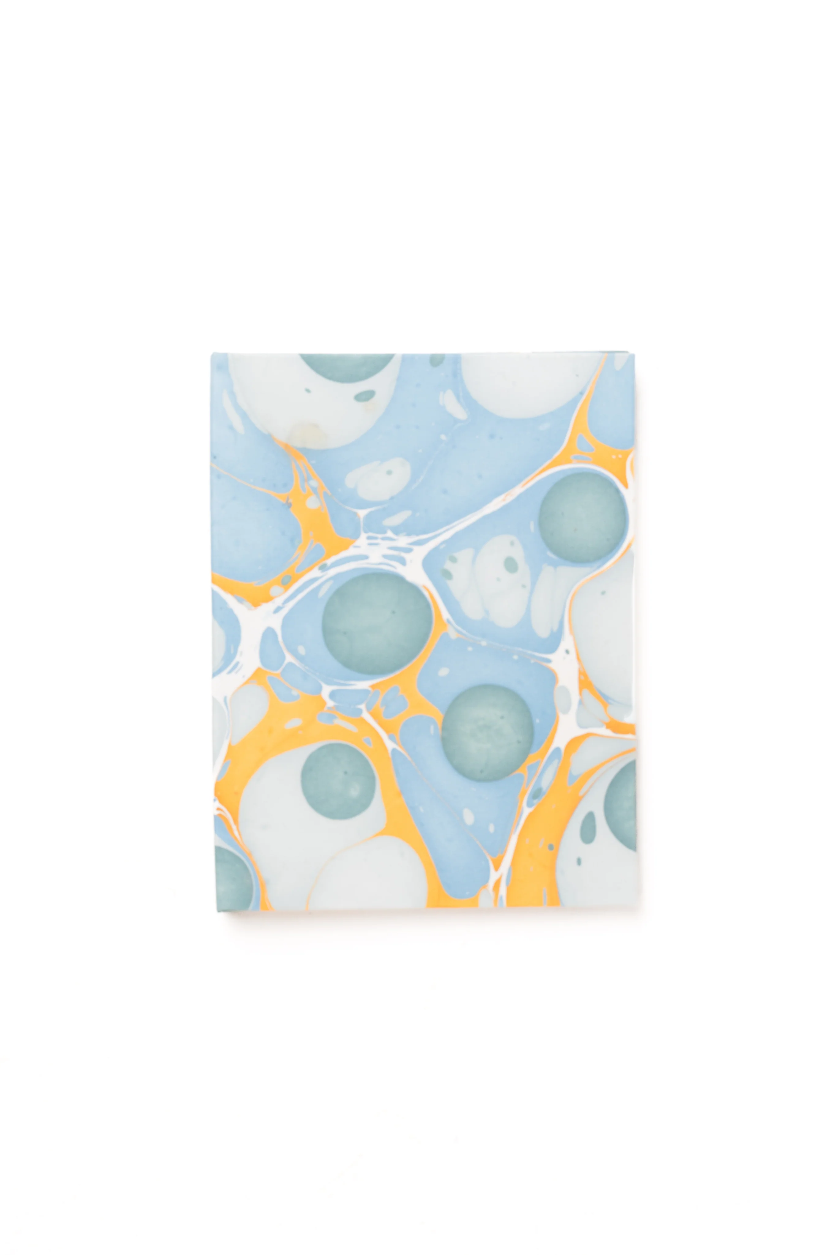 Hand Marbled Picture Frame Folding Book, 4x6 in Grey and Blue - Image 4