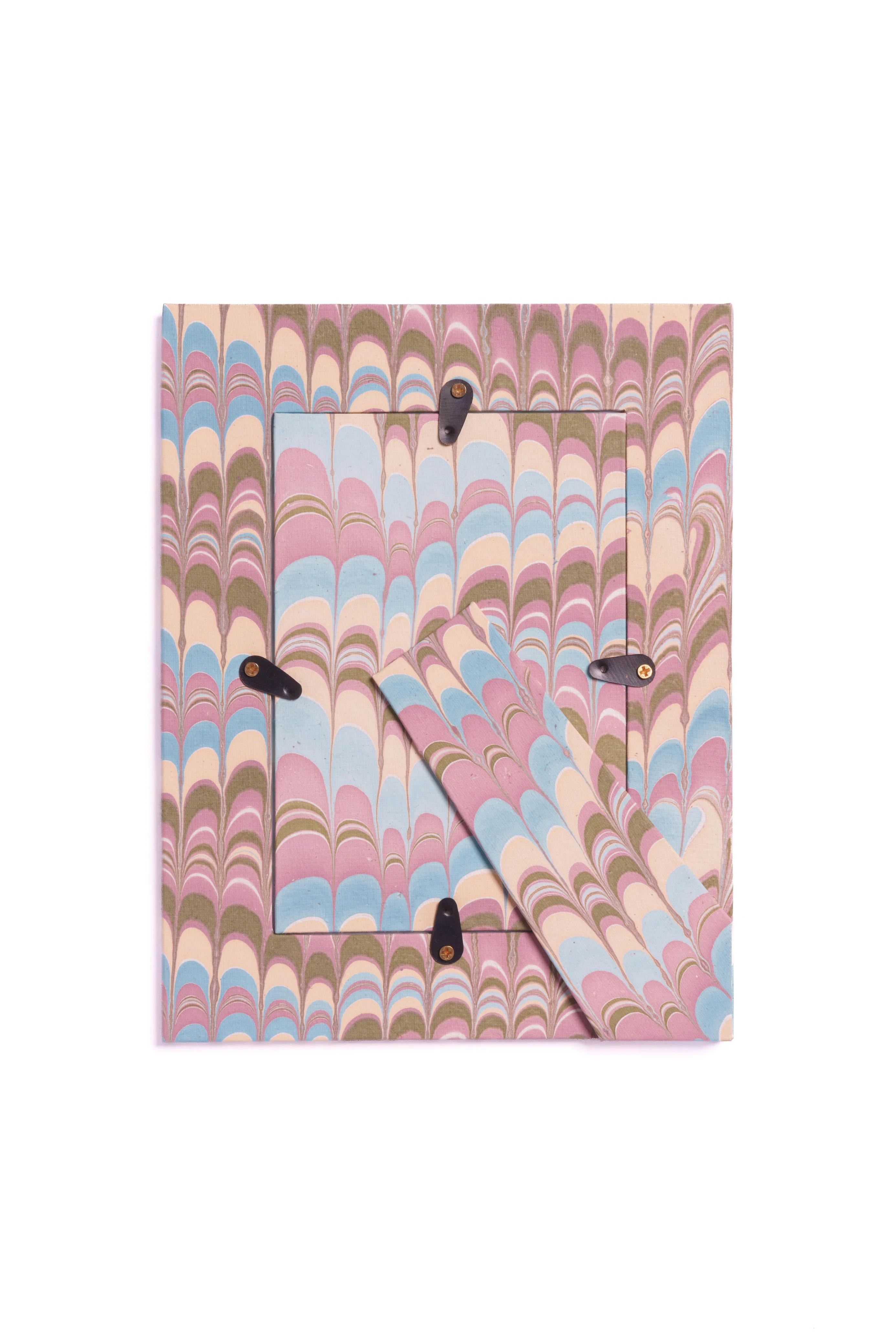 Hand-Marbled Picture Frame in Lilac Blues, 4x6 - Image 3