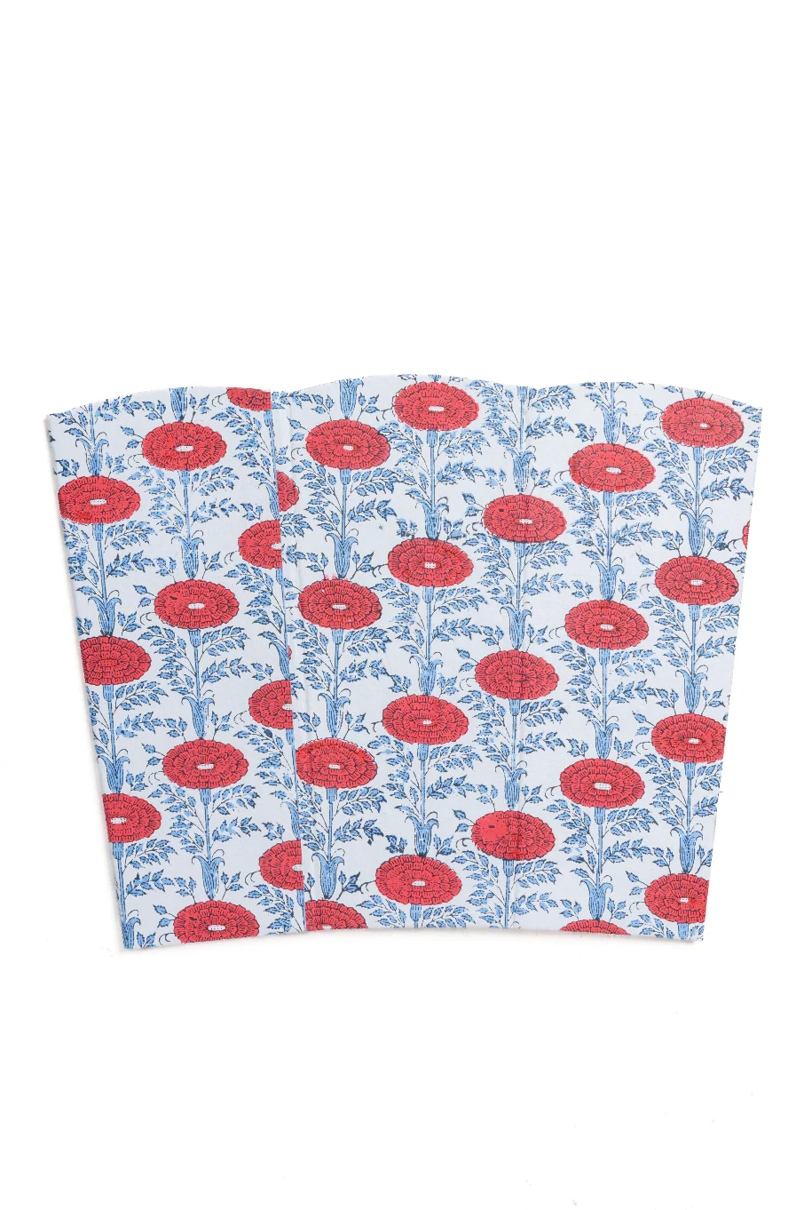 Blockprint Scallop Waste Bin / Storage Bin in Araminta - Image 3