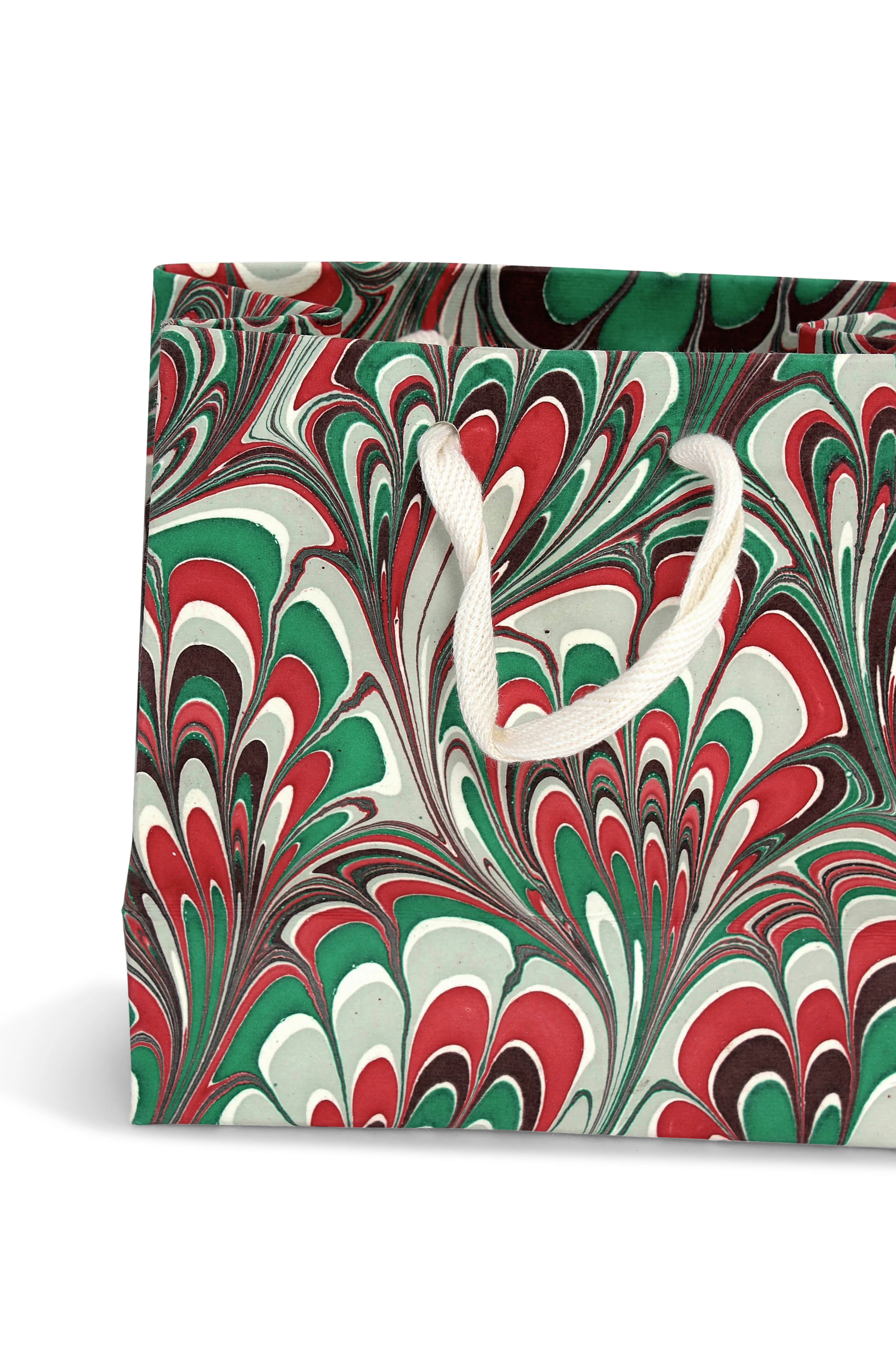 Holiday Festive Hand Marbled Gift Bag - Image 4