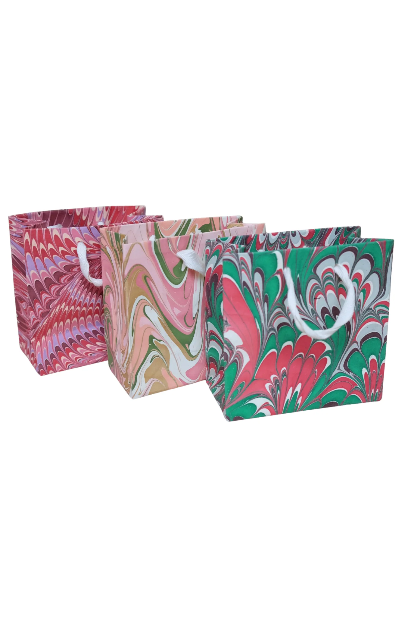 Florentine Pink Hand Marbled Gift Bag - Image 5
