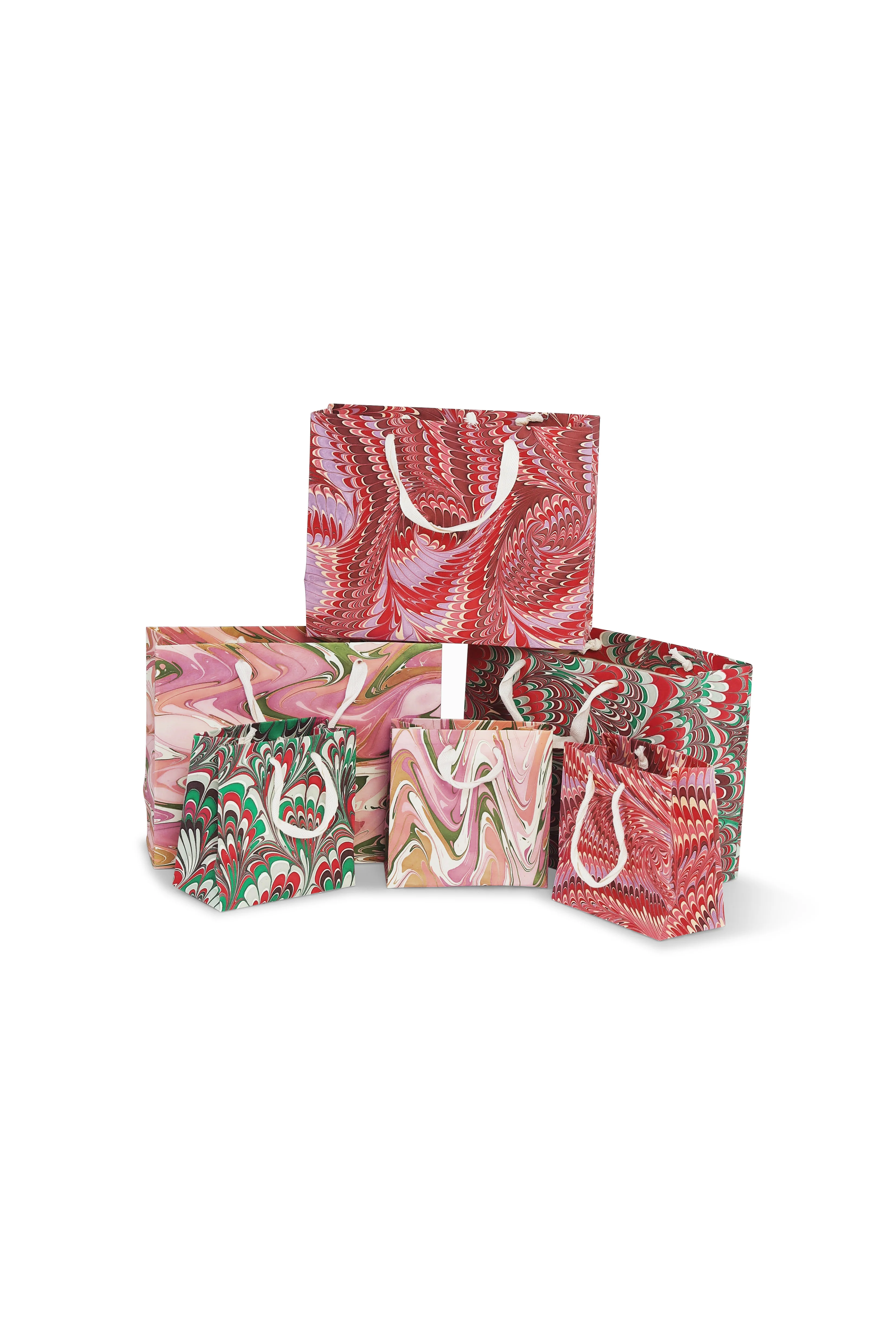 Florentine Pink Hand Marbled Gift Bag - Image 6