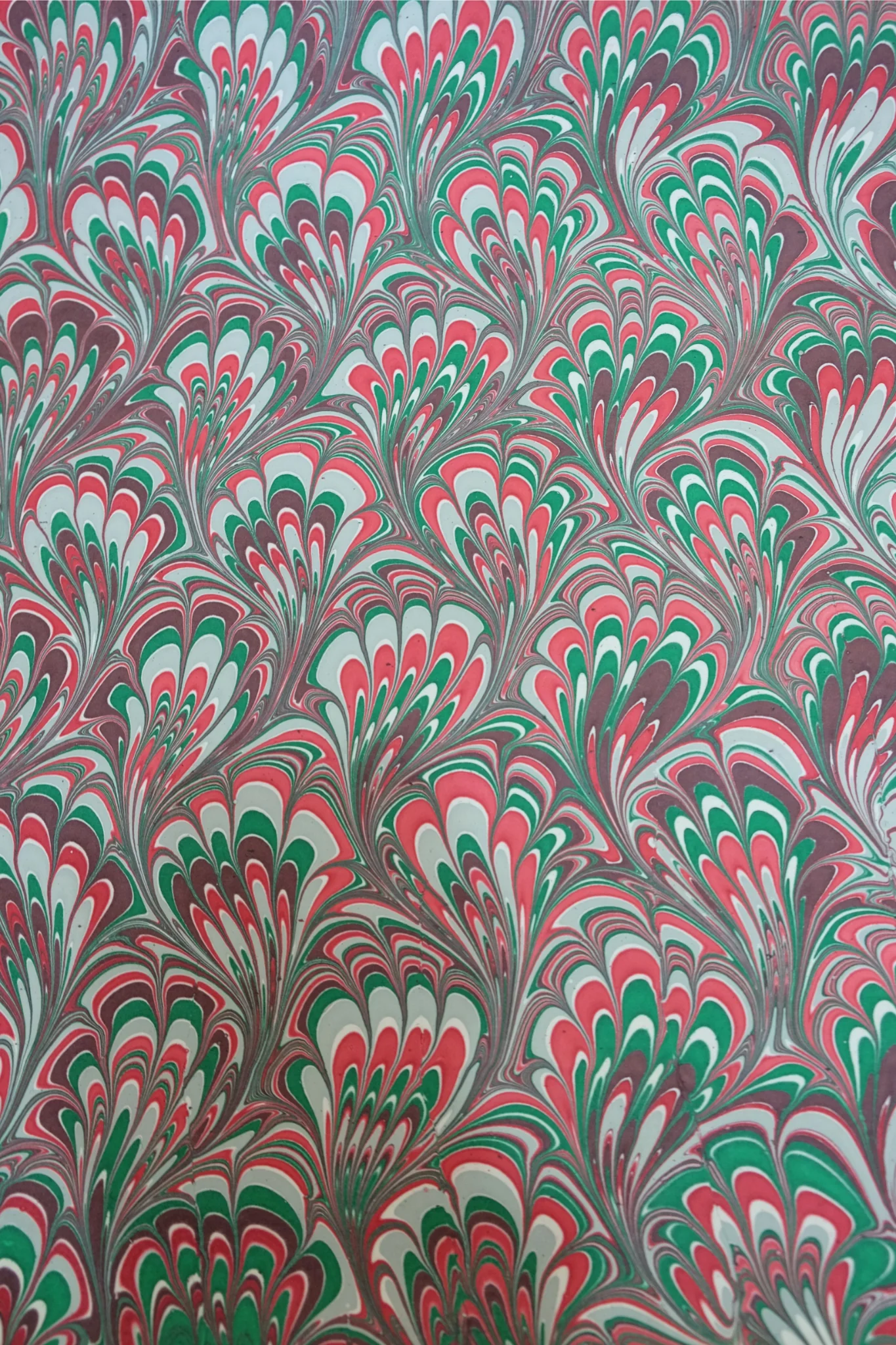 Hand Marbled Holiday Festive Gift Wrapping Paper Sheets - Image 2